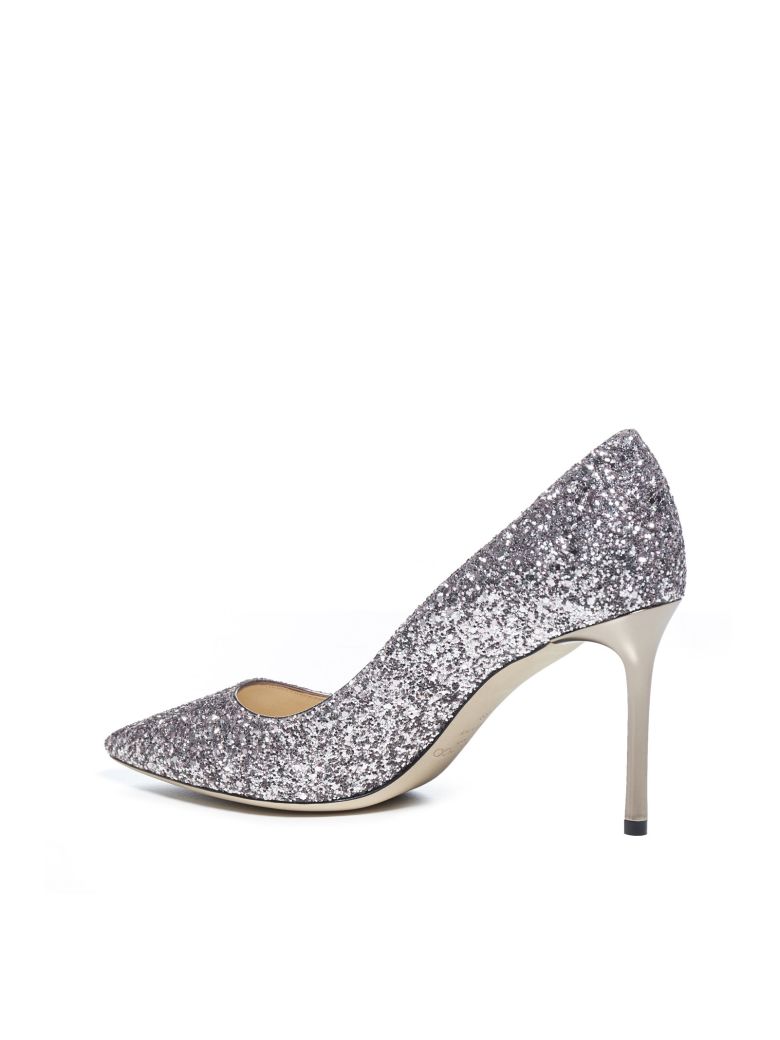 high-heeled shoe in light lilac