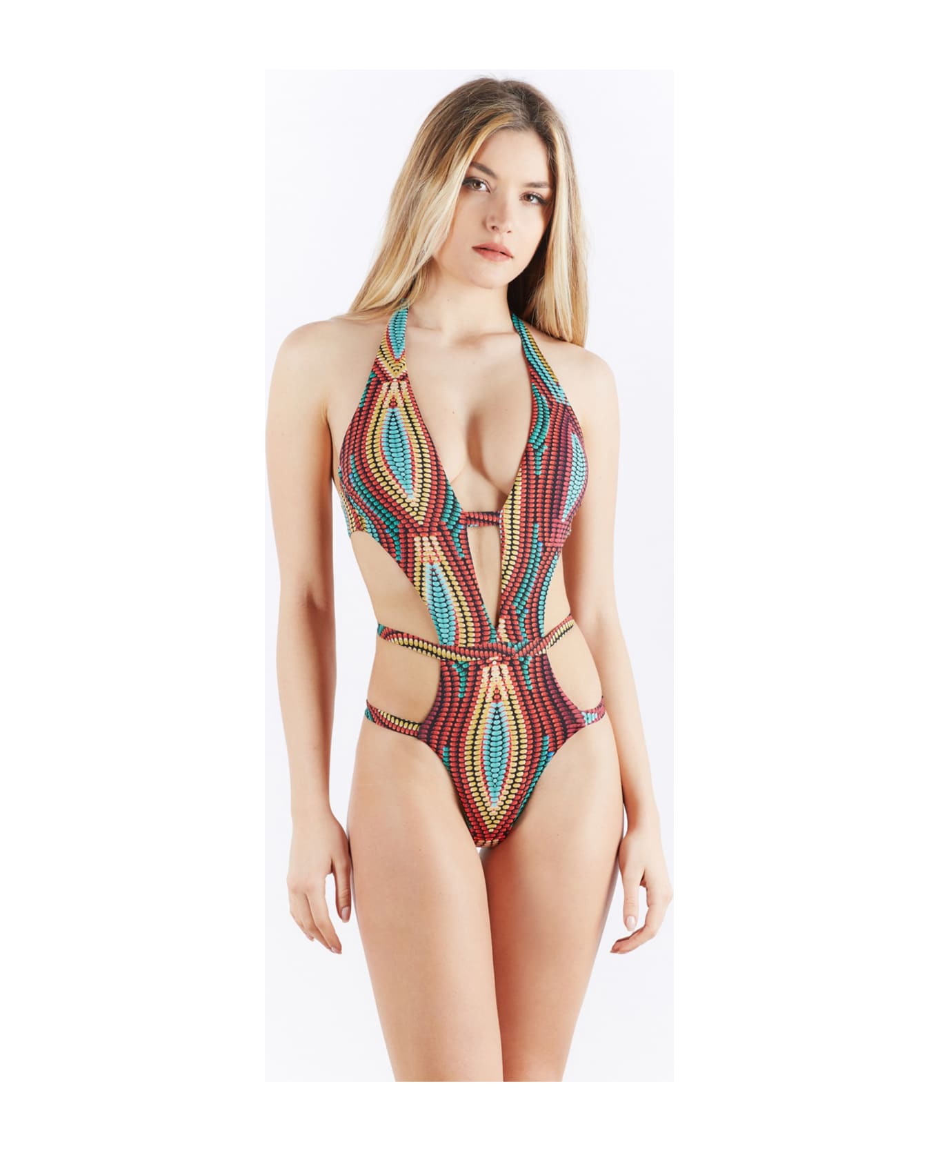 Miss Bikini Costume Intero Con Scollo All Americana A Stampa Italist