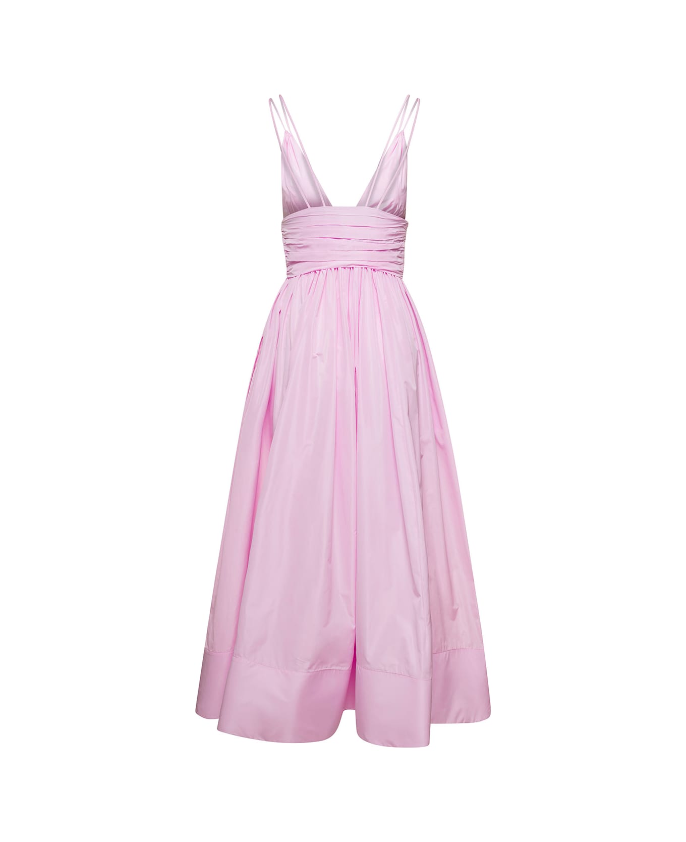 Philosophy Di Lorenzo Serafini Long Pink Dress With Pleated Skirt And