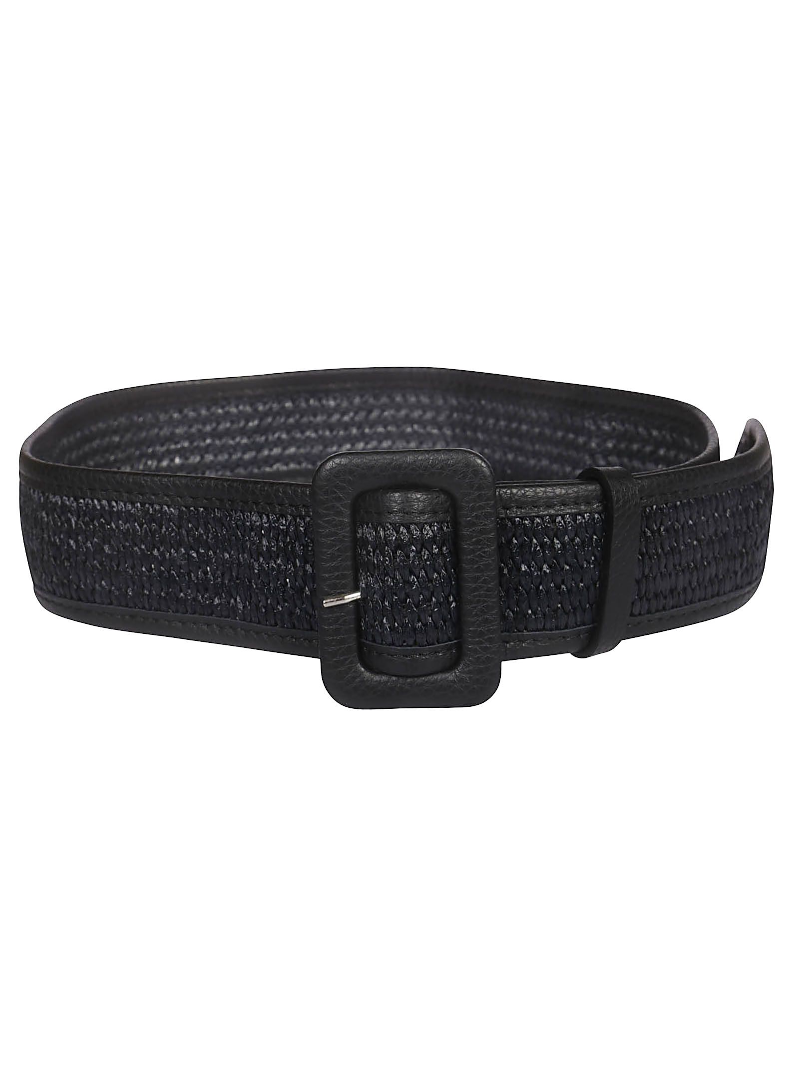 golden goose raffia belt in black