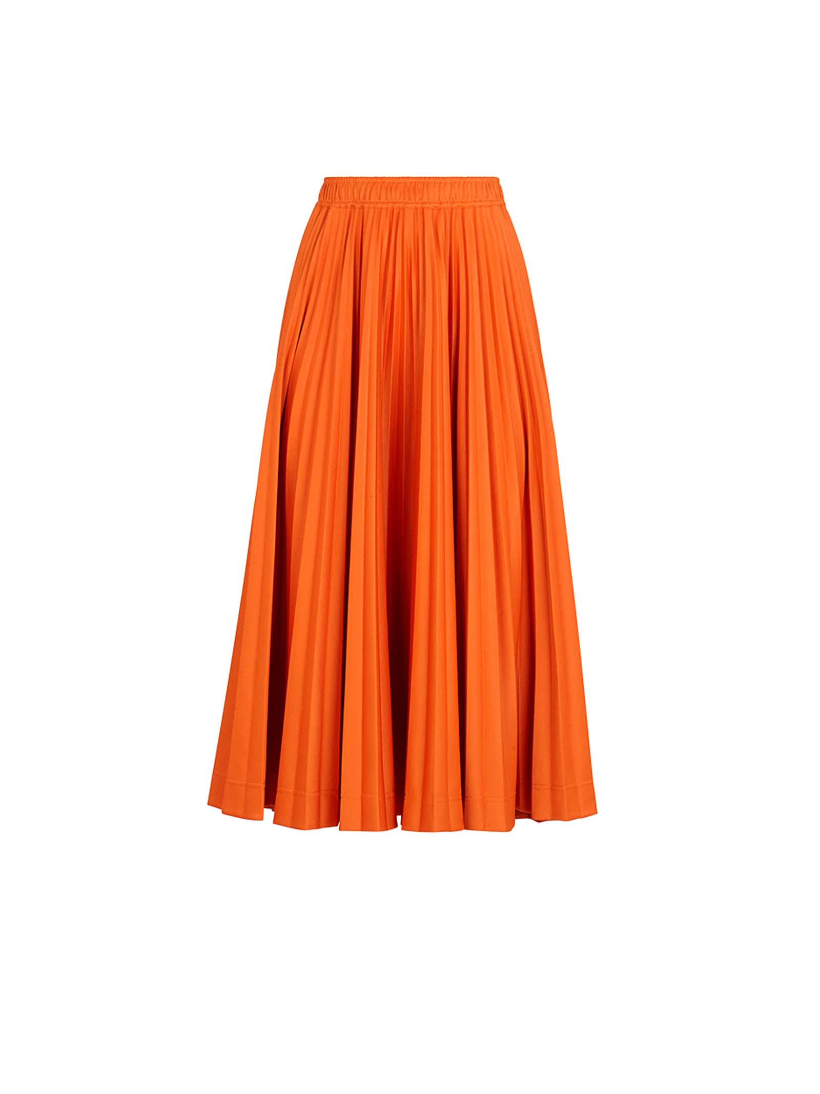 jersey pleated skirt in kumquat