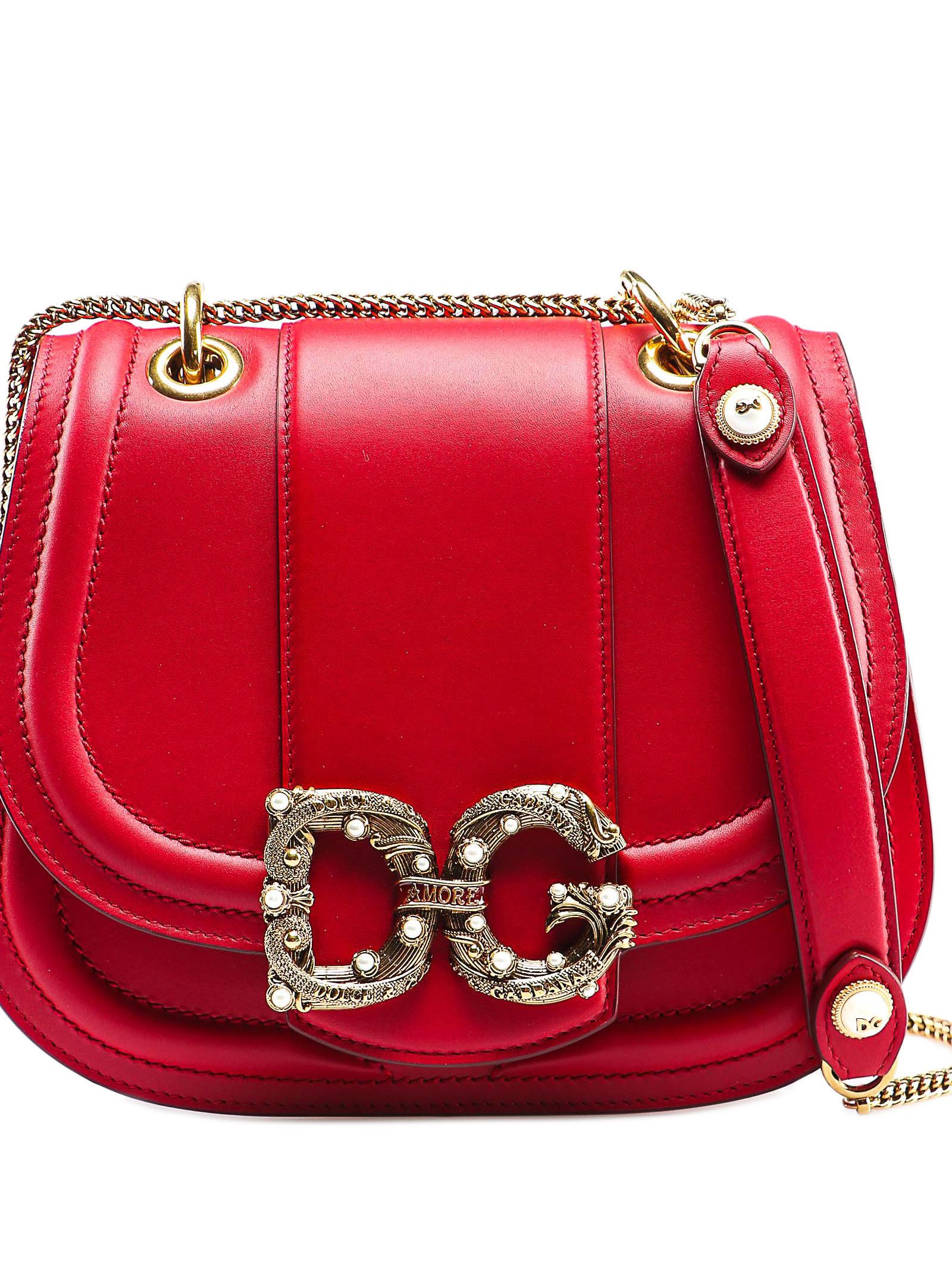 dg amore shoulder bag in rosso papavero