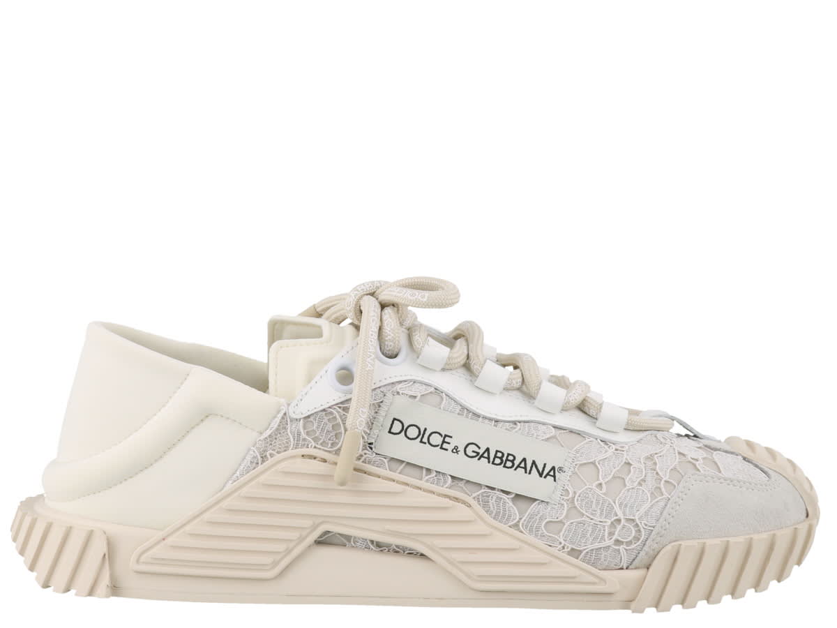 dolcegabbana鞋子价格,dolce&gabbana男鞋价格 dolce and gabbana 白色 ns1 蕾丝 and 皮革运动鞋
