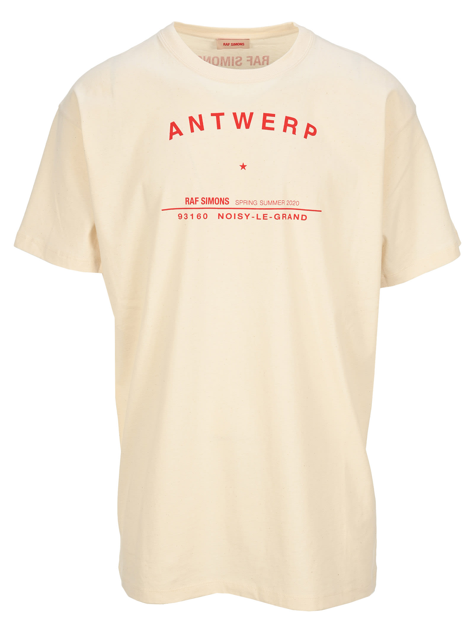 antwerp tour off-white printed cotton t-shirt in 00013 ecru