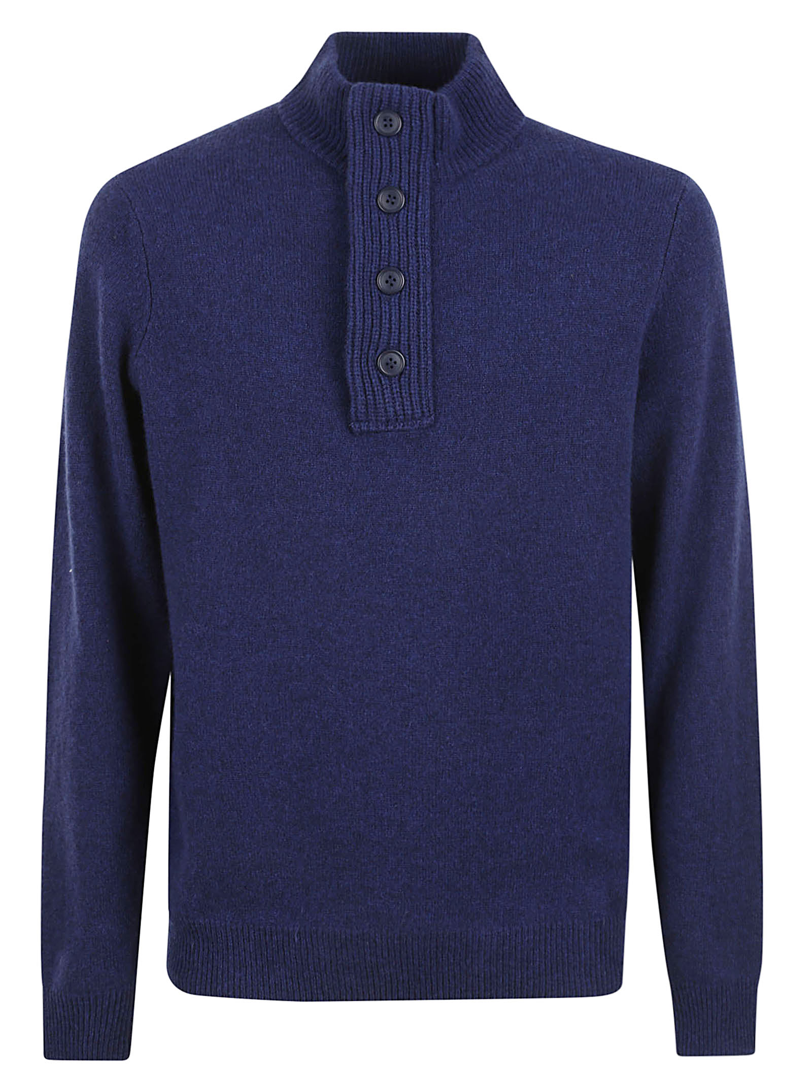 Patched Half Zip Polo Sweater