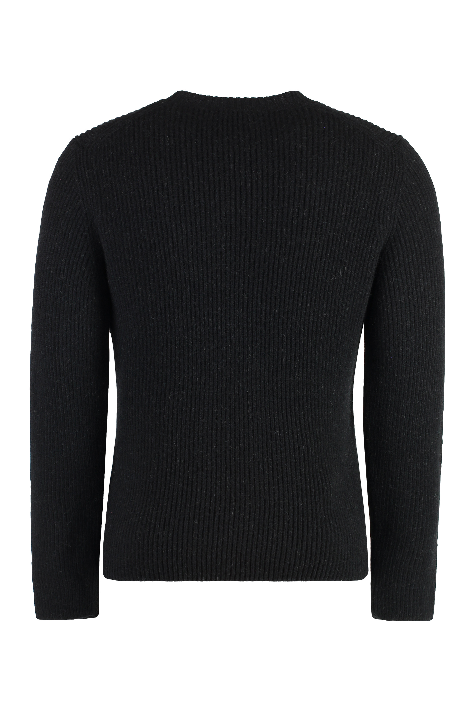 Malo Crew-neck Camel Sweater In Black