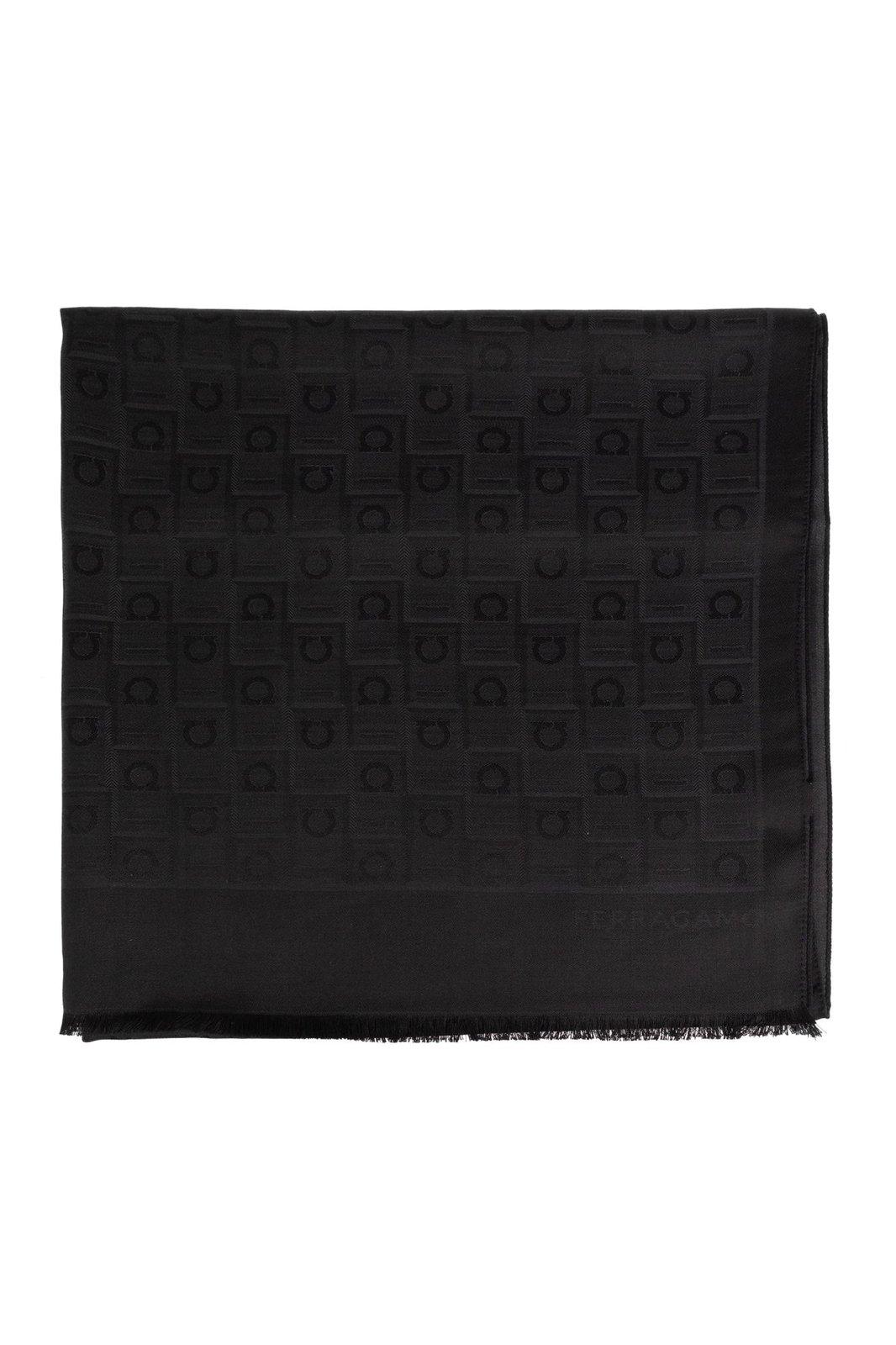 Monogram Jacquard Frayed-edge Scarf