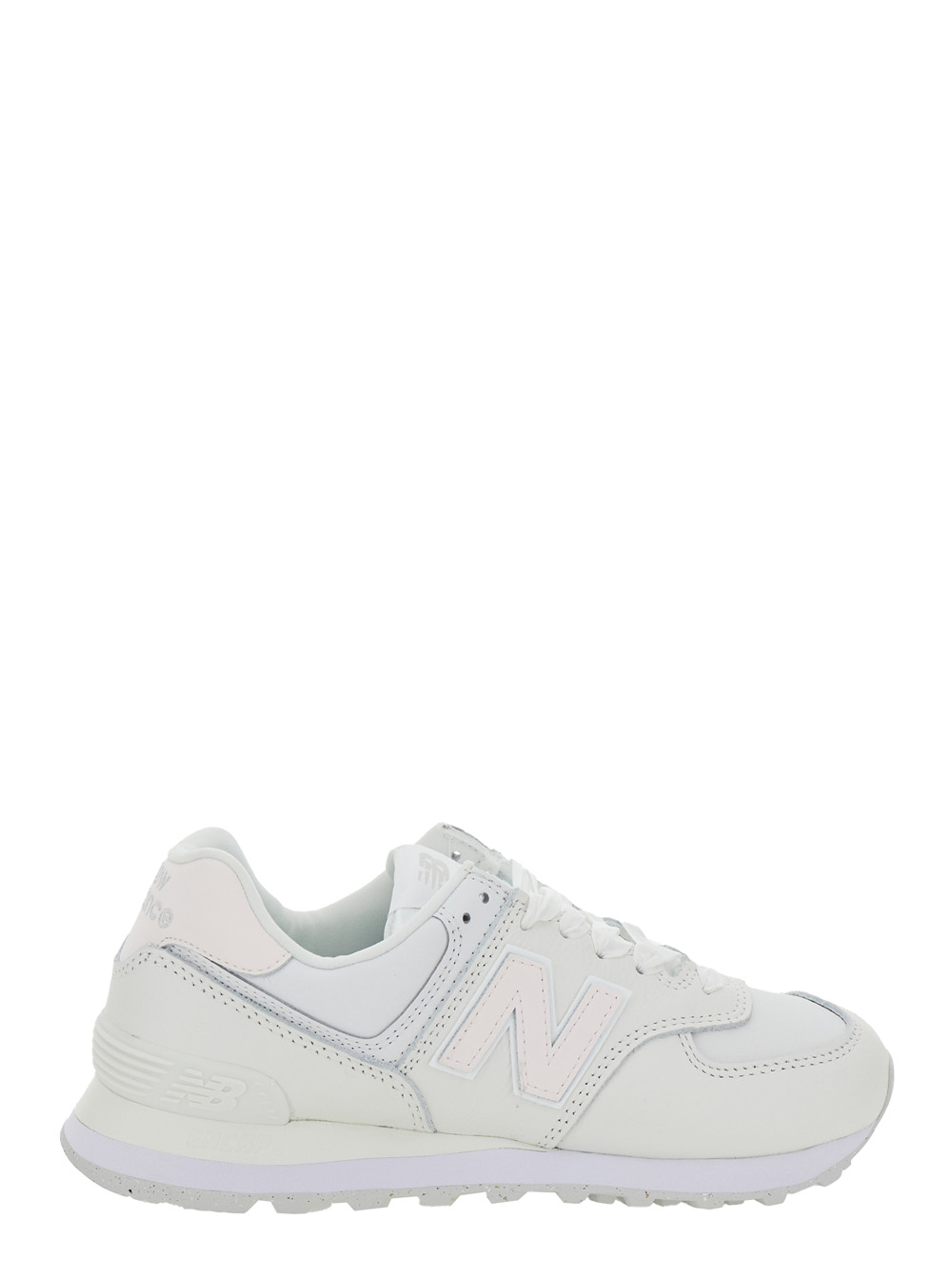 White Low Top Sneakers With Logo Patch In Leather Woman