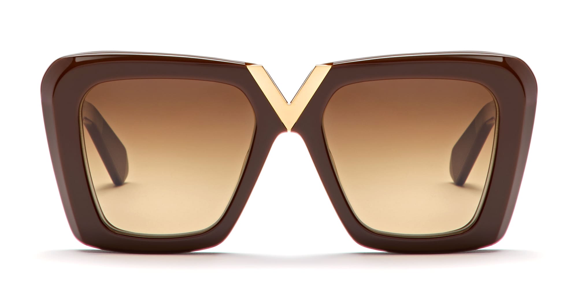 Valentino V-gold Ii Acetate Butterfly Sunglasses In Brown