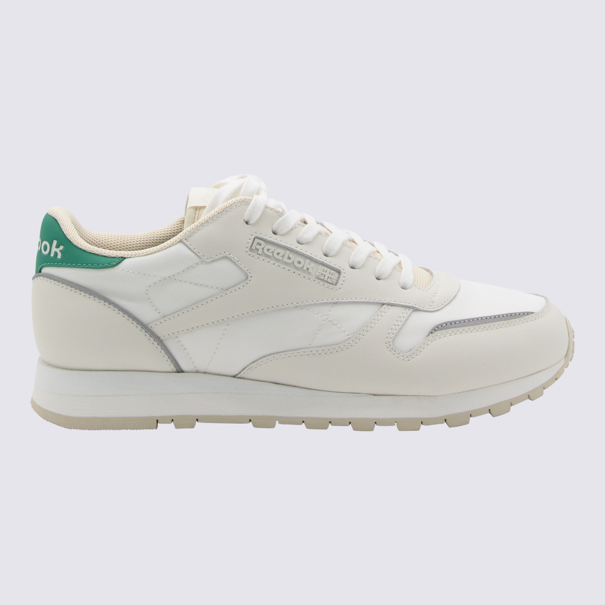 White And Green Leather Sneakers