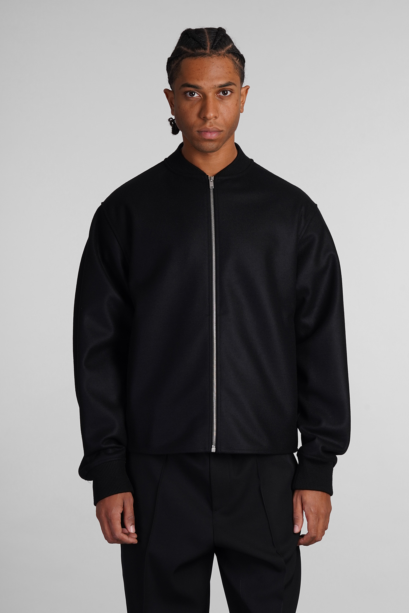 Bomber In Black Wool