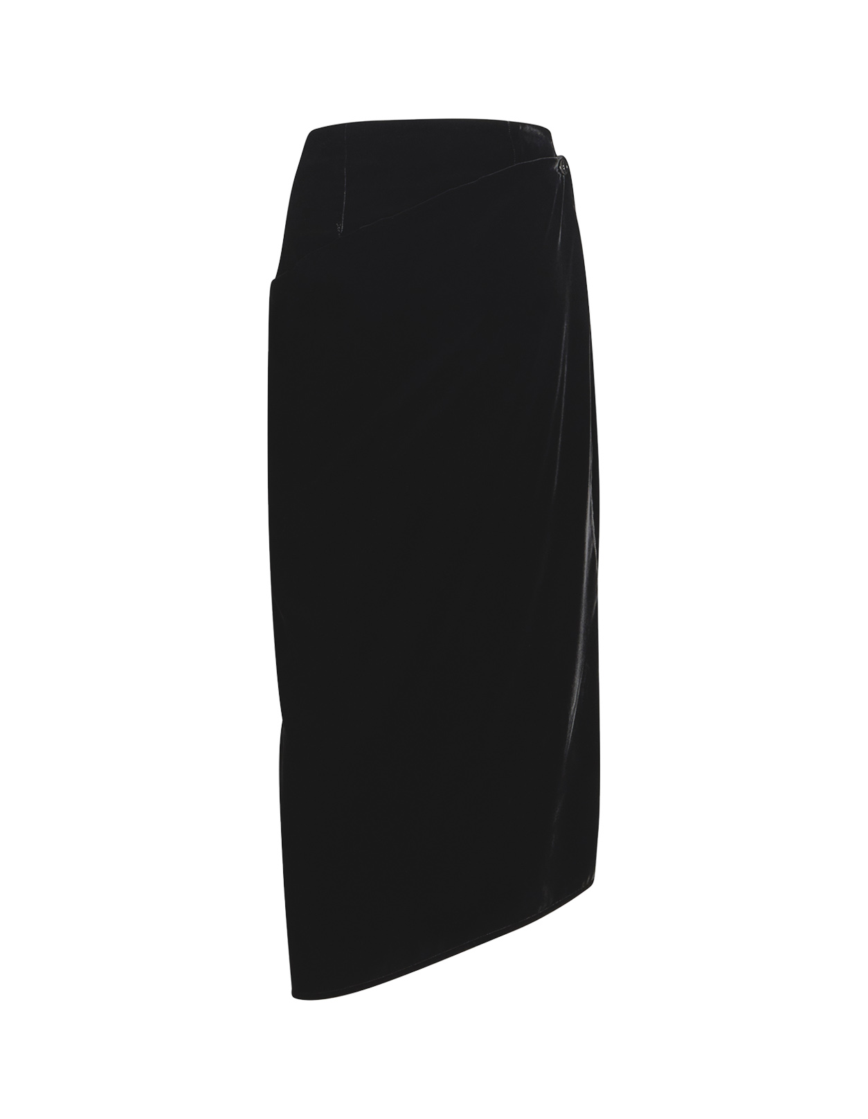 Black Velvet Midi Skirt