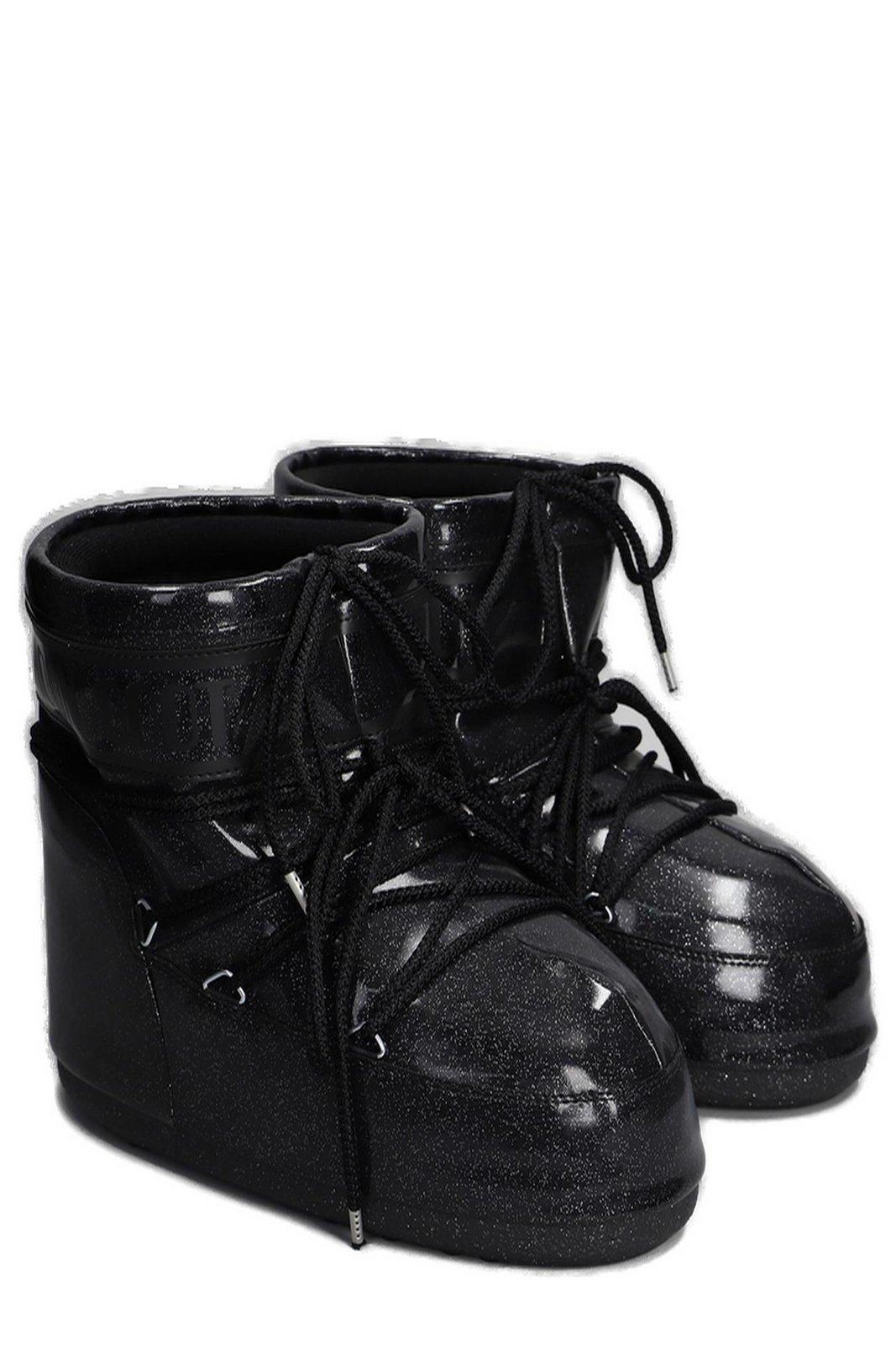 MOON BOOT ICON LOW GLITTER LACE-UP BOOTS
