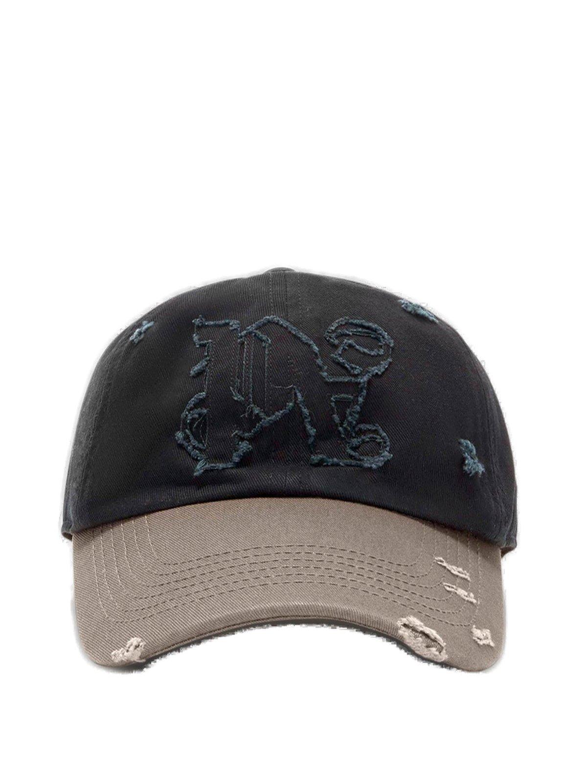 Monogram Patch Distressed Baseball Cap