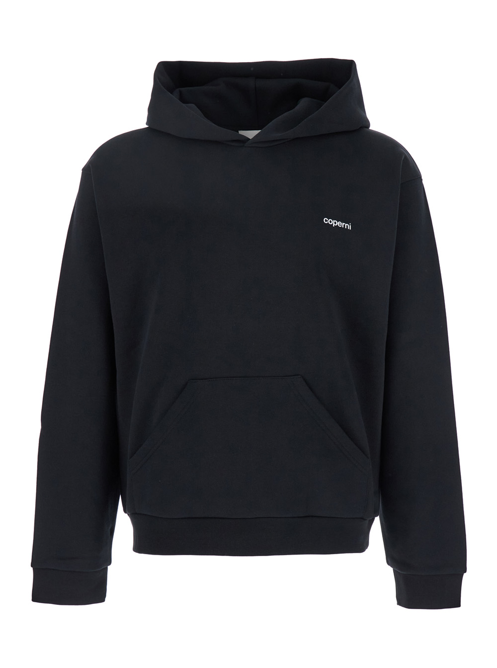 Black Hoodie With Logo Print On The Rear In Cotton Blend Man