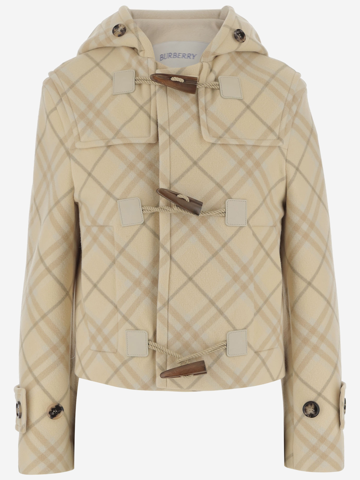 Wool Blend Jacket With Check Pattern