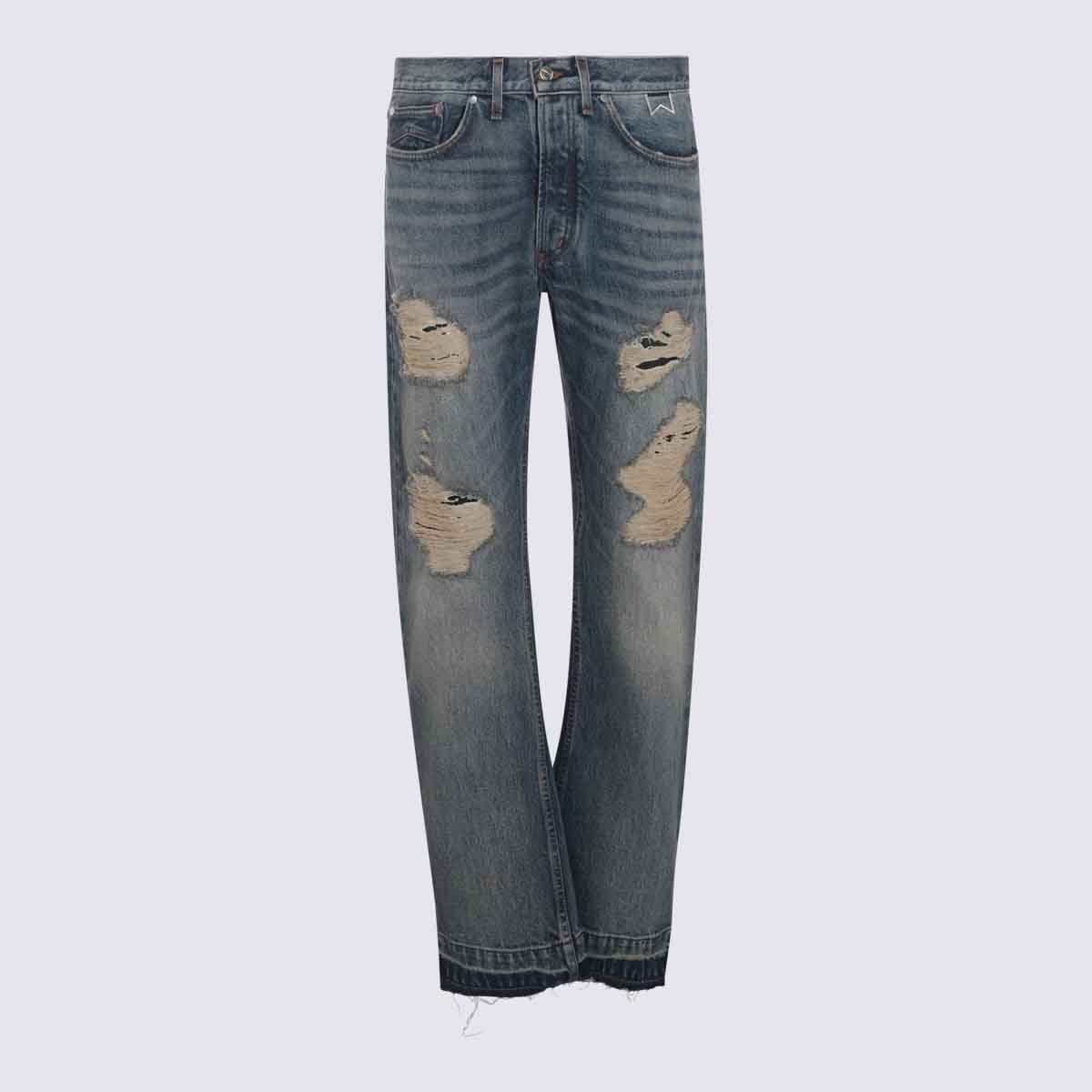 Blue Cotton Denim Jeans