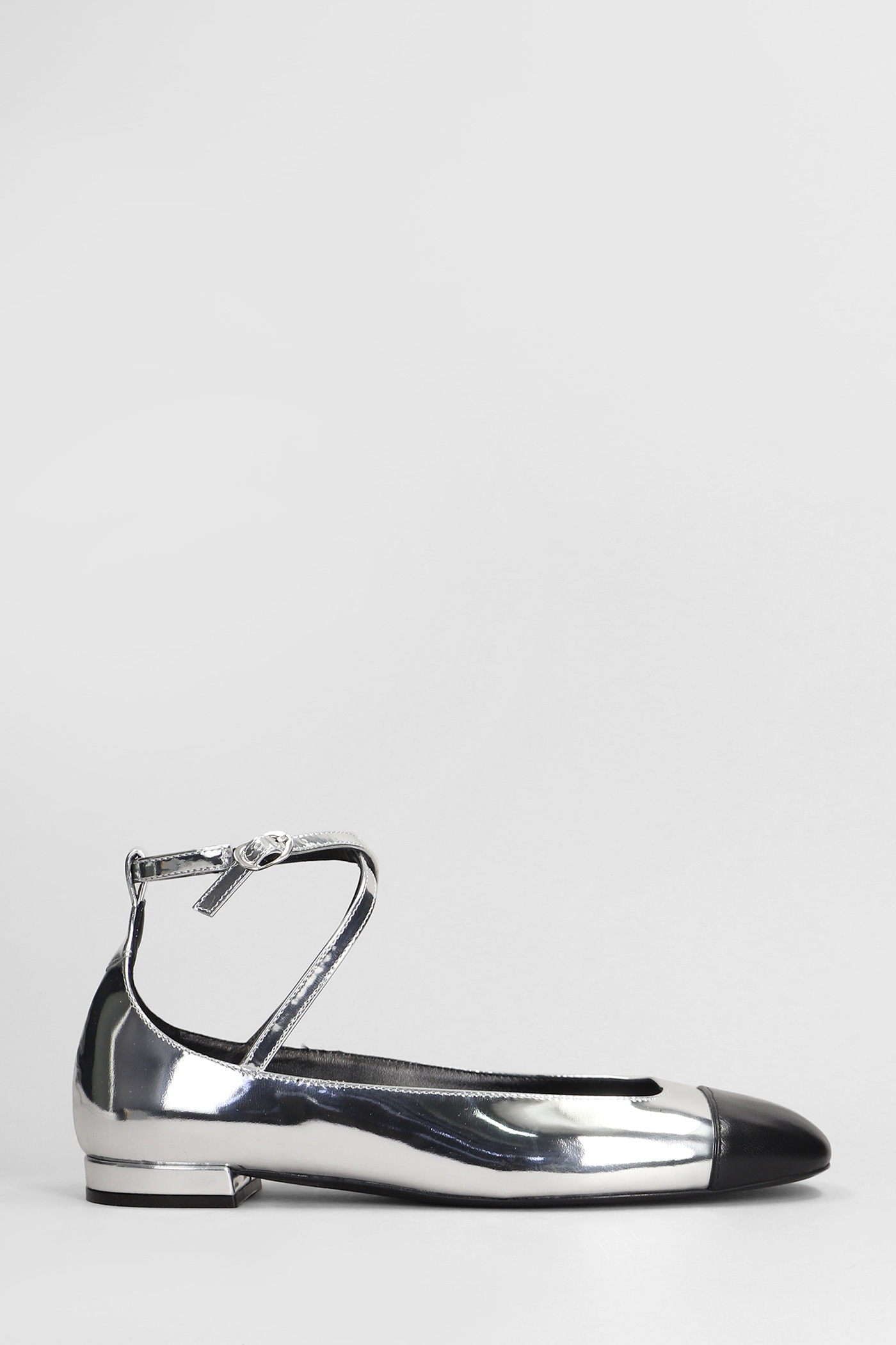 Eden Ballet Flats In Silver Leather