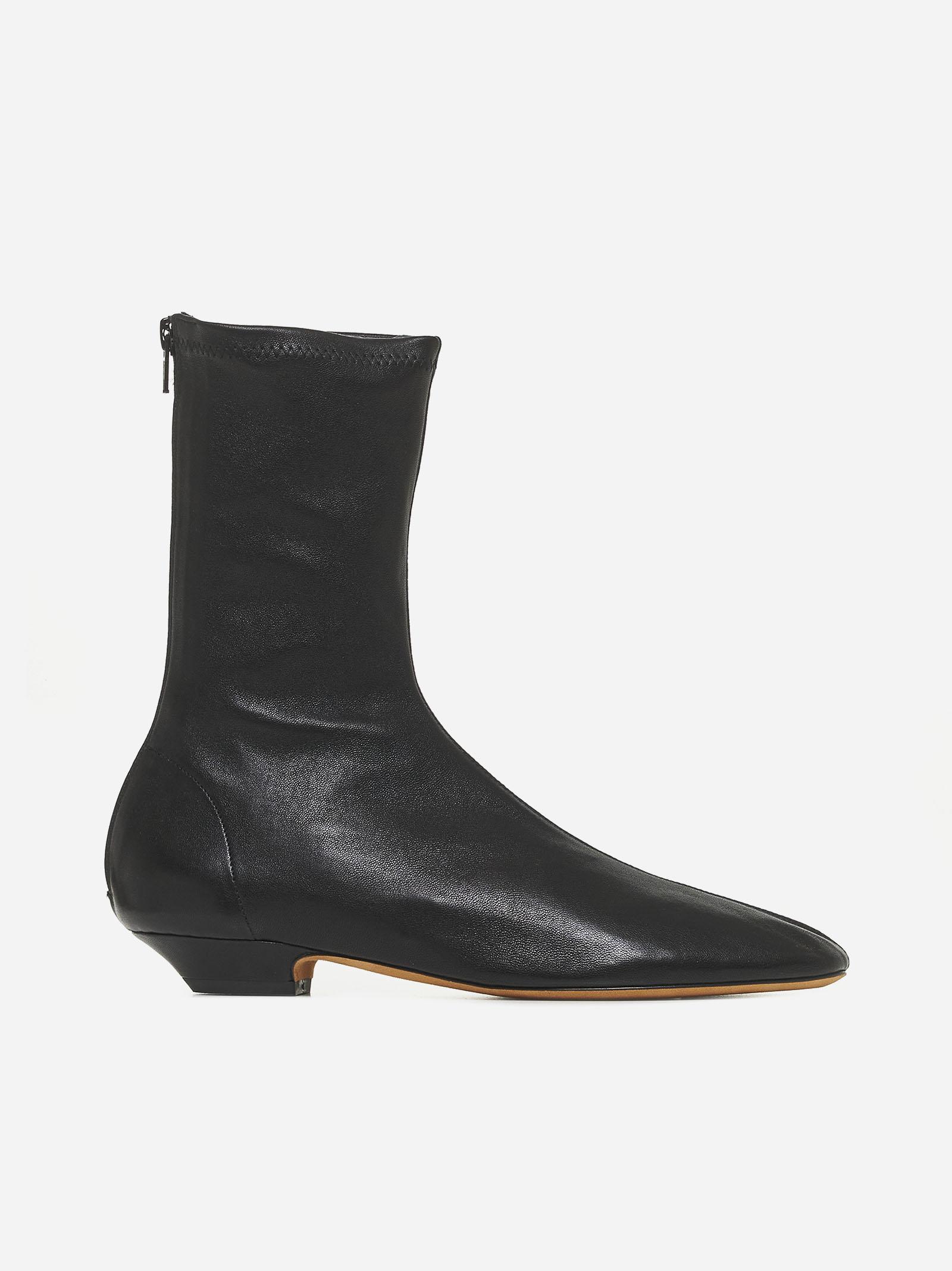 Apollo Leather Flat Ankle Boots