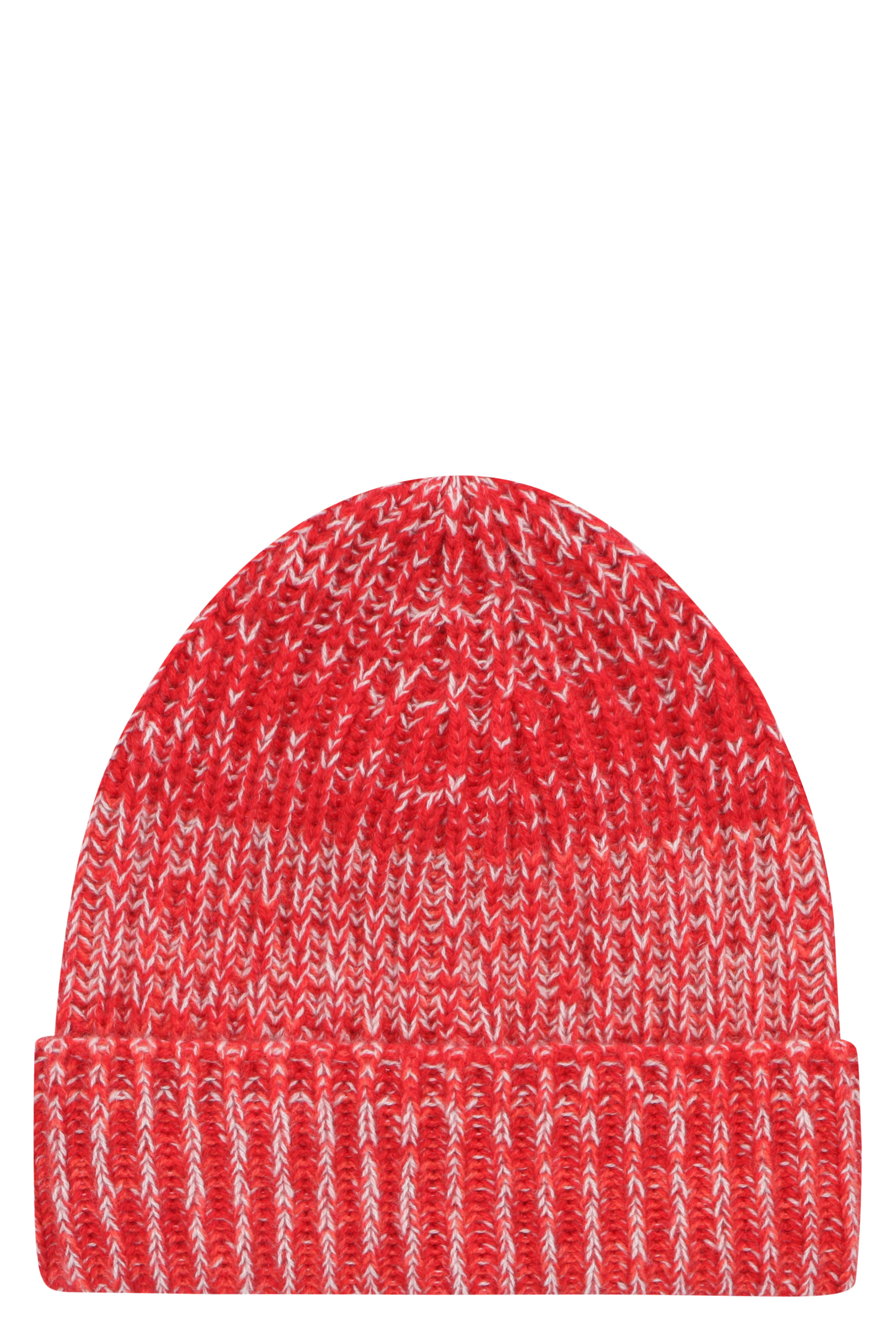 Malo Ribbed Knit Beanie In Red