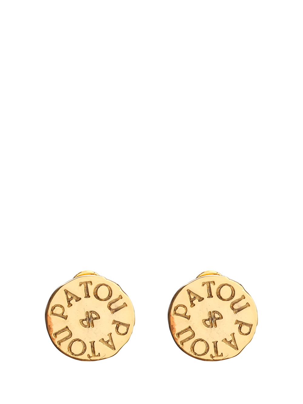 Brass Earrings With Engraved Logo