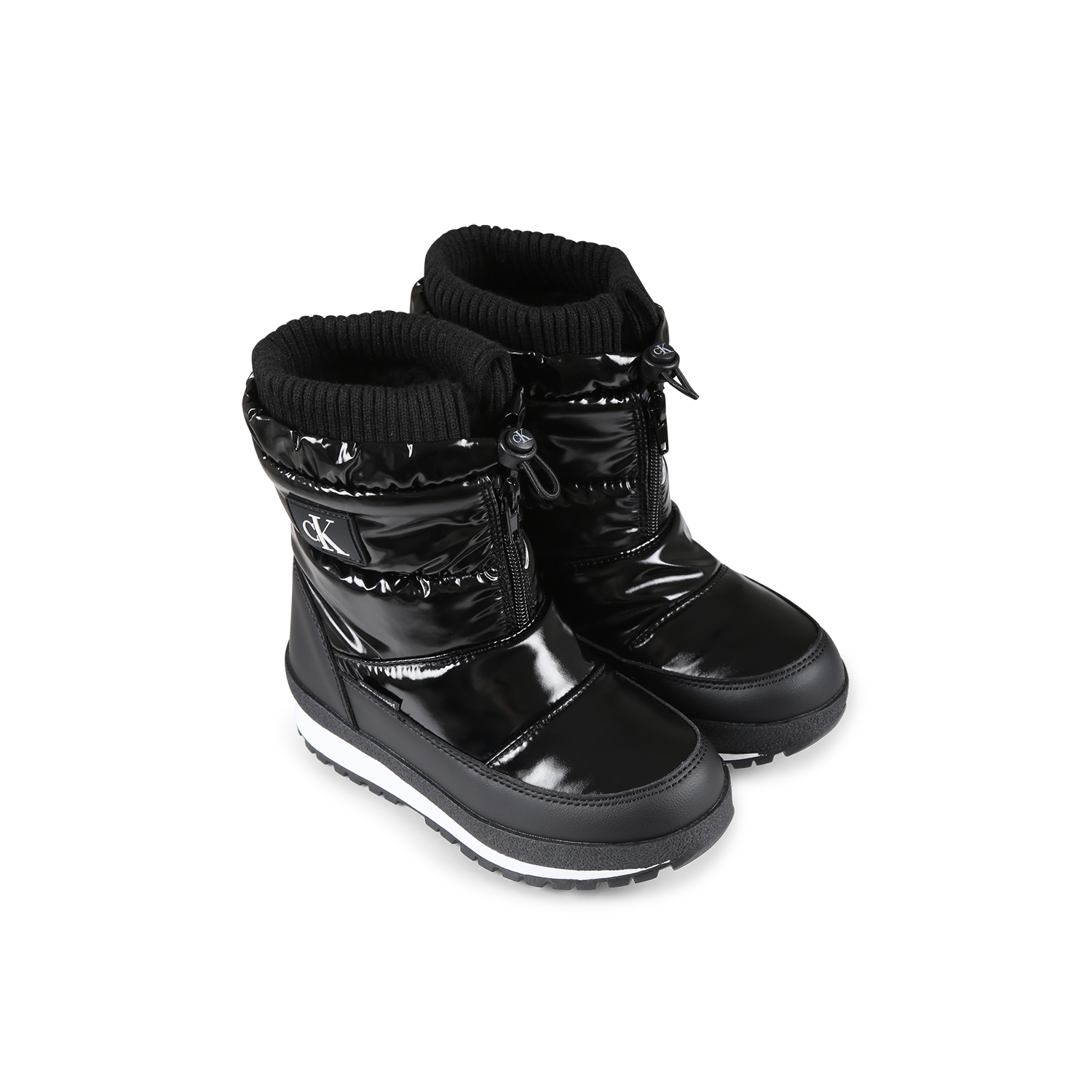 Calvin Klein Black Snow Boots For Kids With Logo In Black