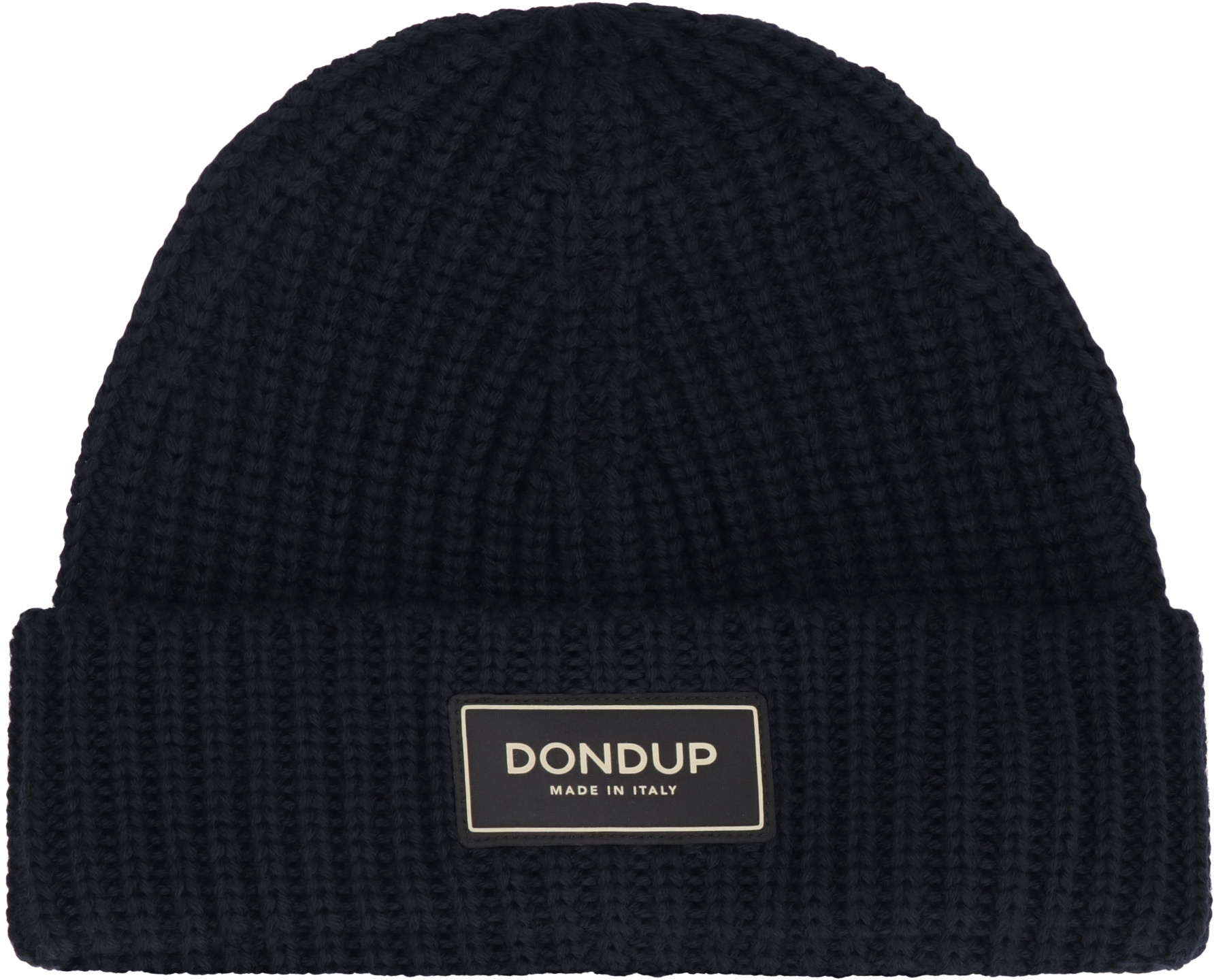 Dondup Beanie Logo In Blended Wool In Blue