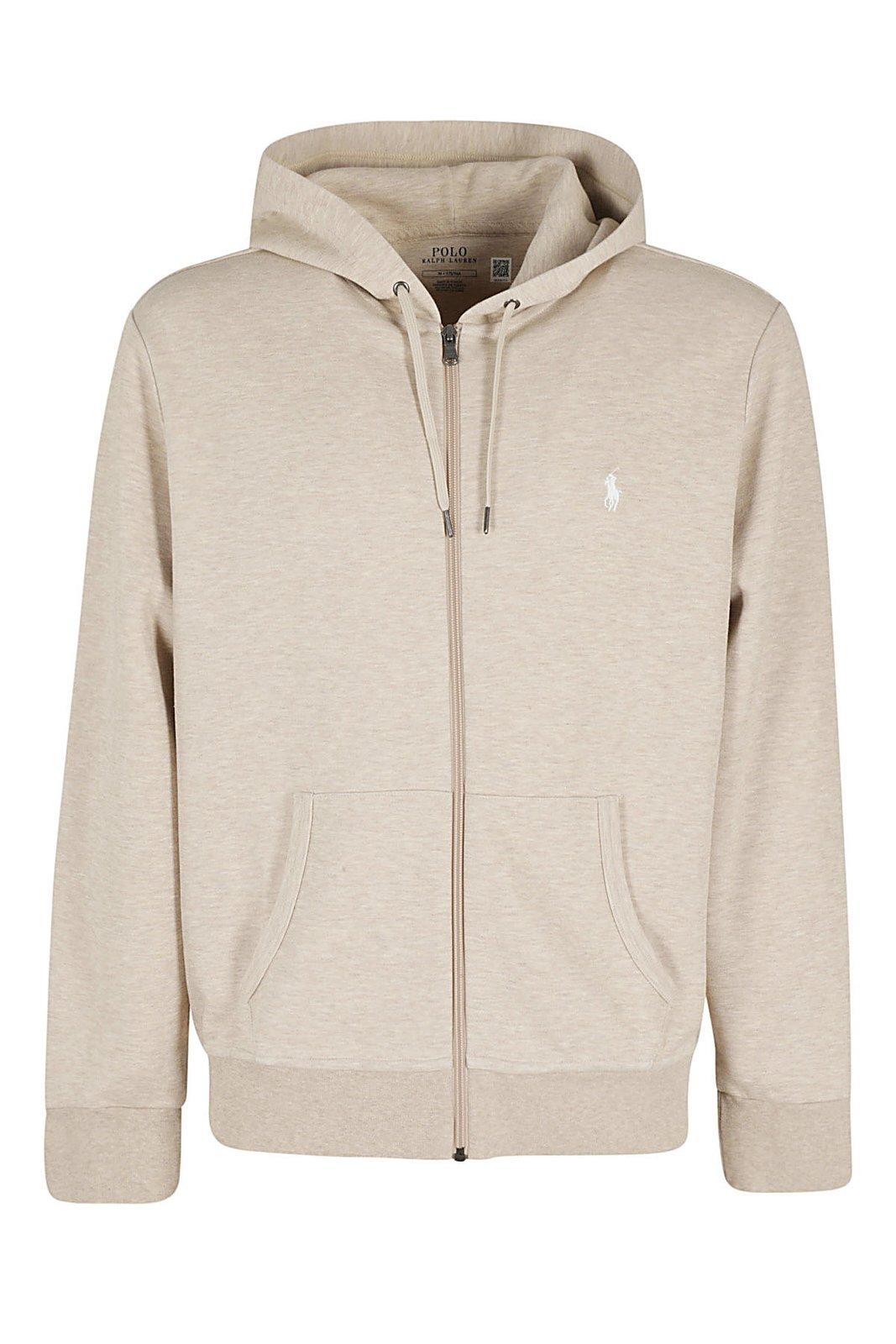 Pony Embroidered Zip-up Hoodie