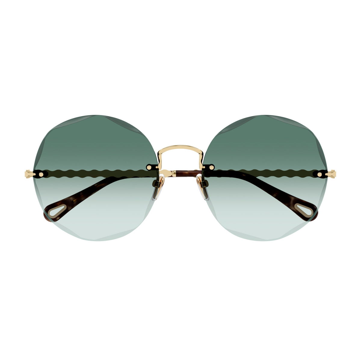 Chloé Ch0254s Linea Chloé 003 Gold Green Sunglasses