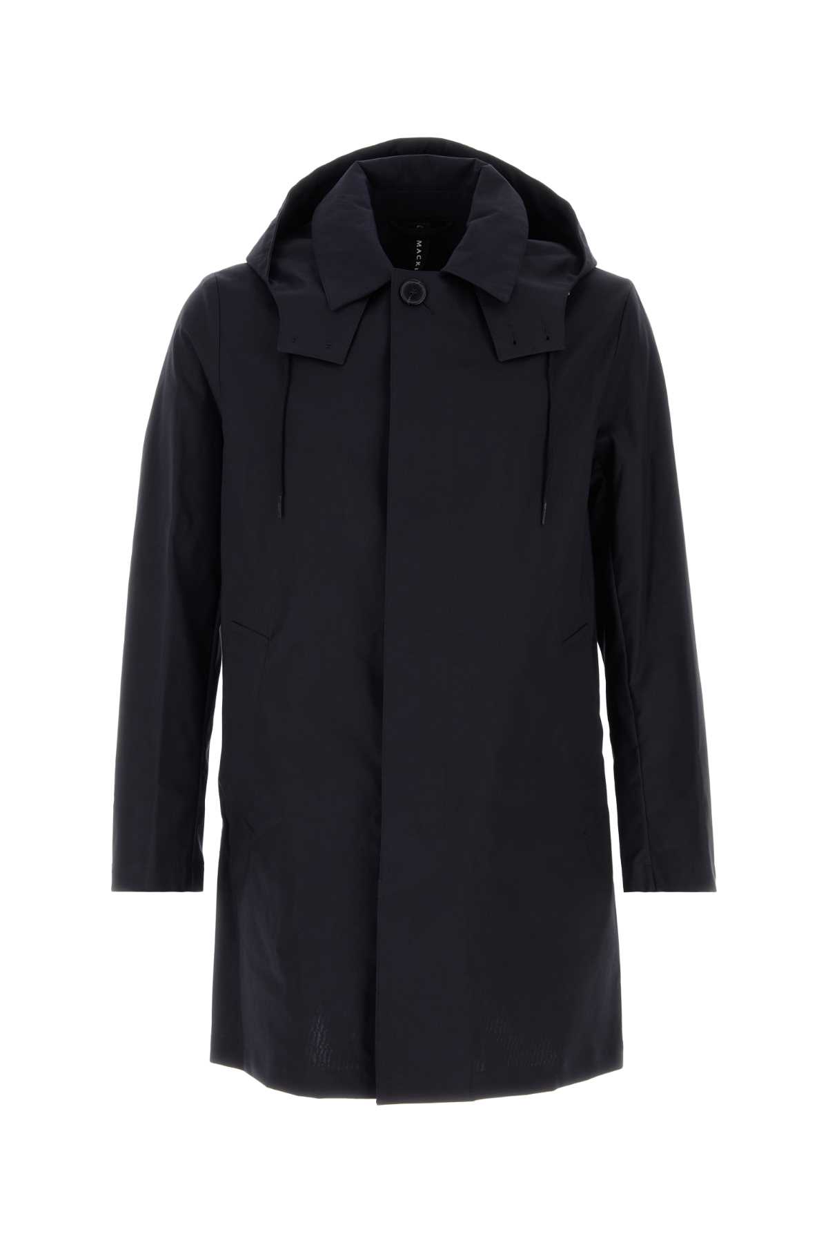 Navy Blue Cotton Cambridge Raincoat