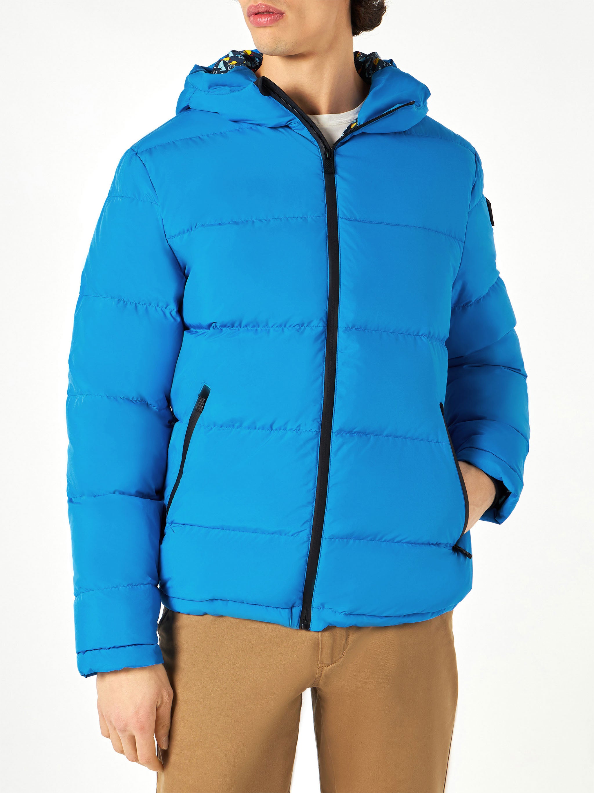 Bluette Hooded Down Padded Jacket Ducky Print Lining