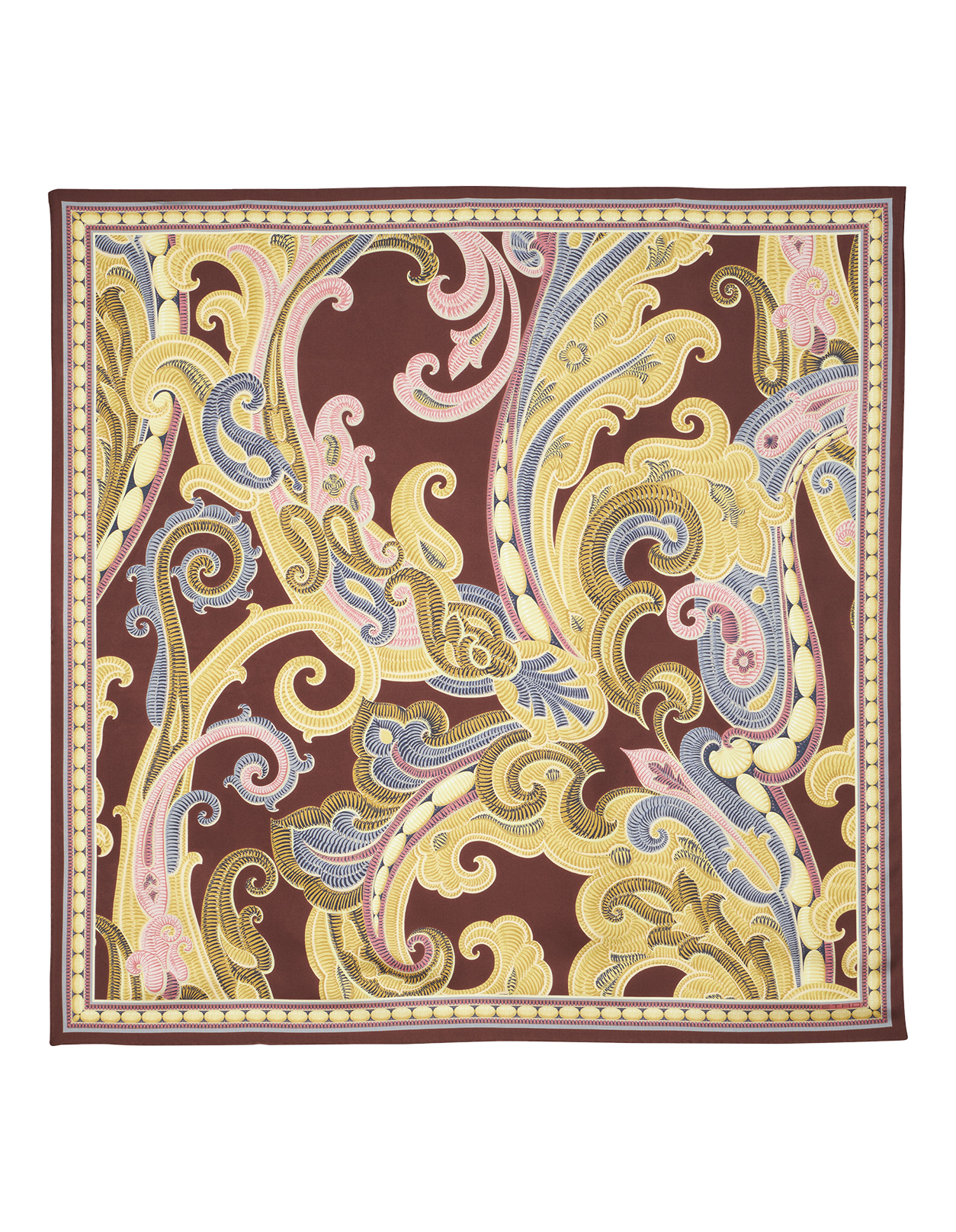 Bordeaux Printed Silk Scarf