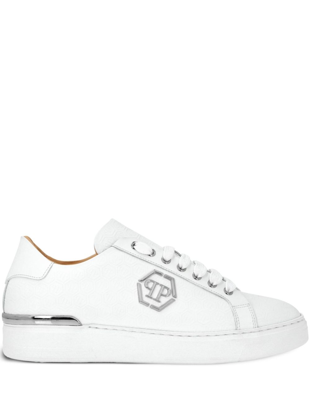 White Nappa Leather Low-top Sneakers Monogram