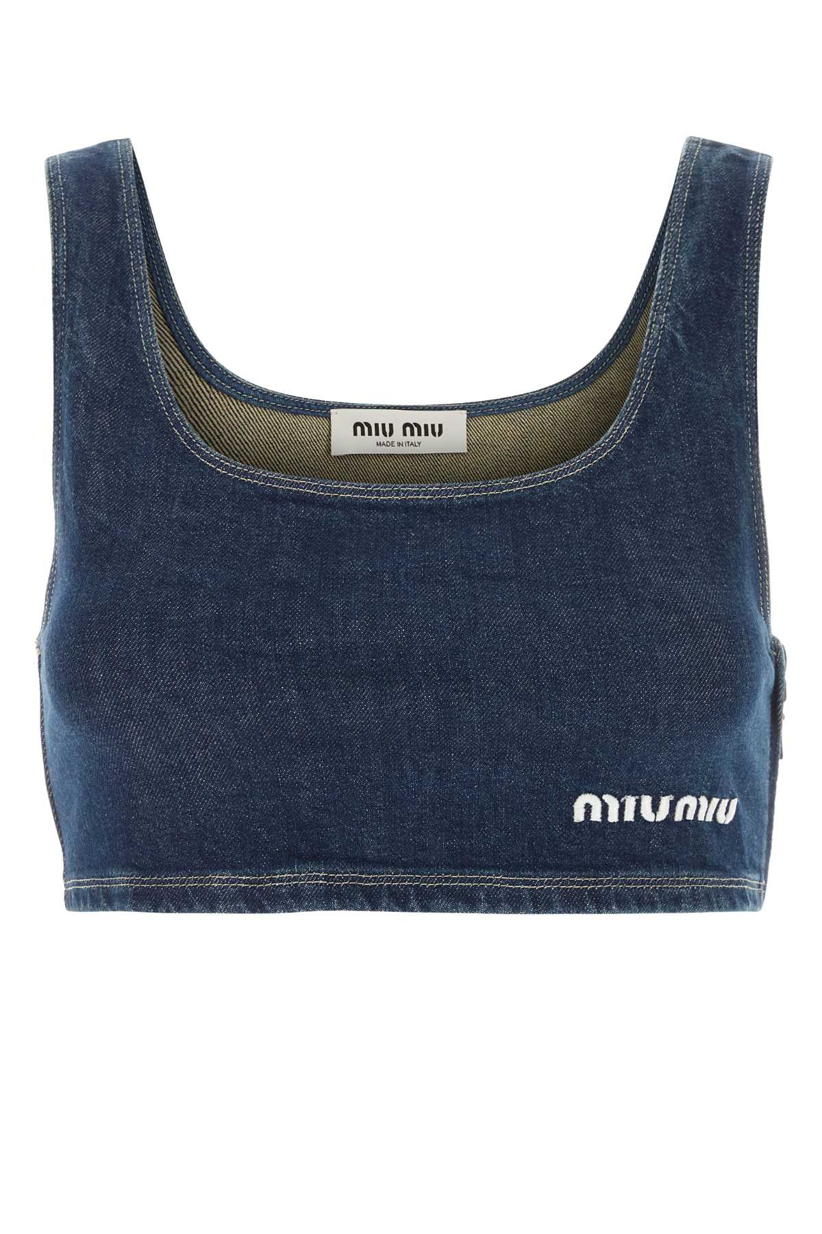 Stretch Denim Crop-top