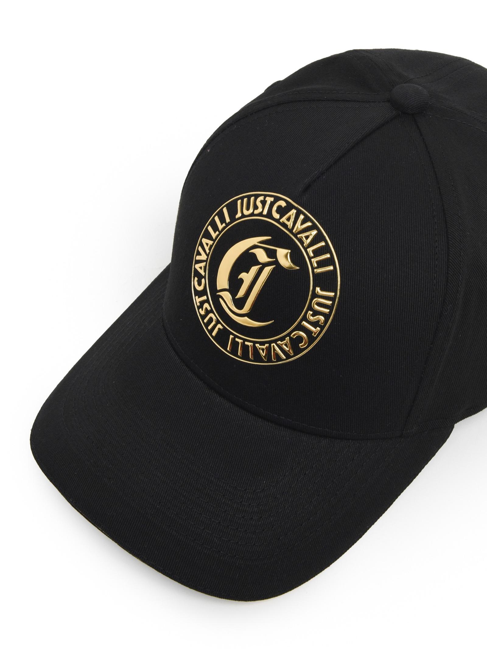 Just Cavalli Gothic Round Baseball Cap In Black