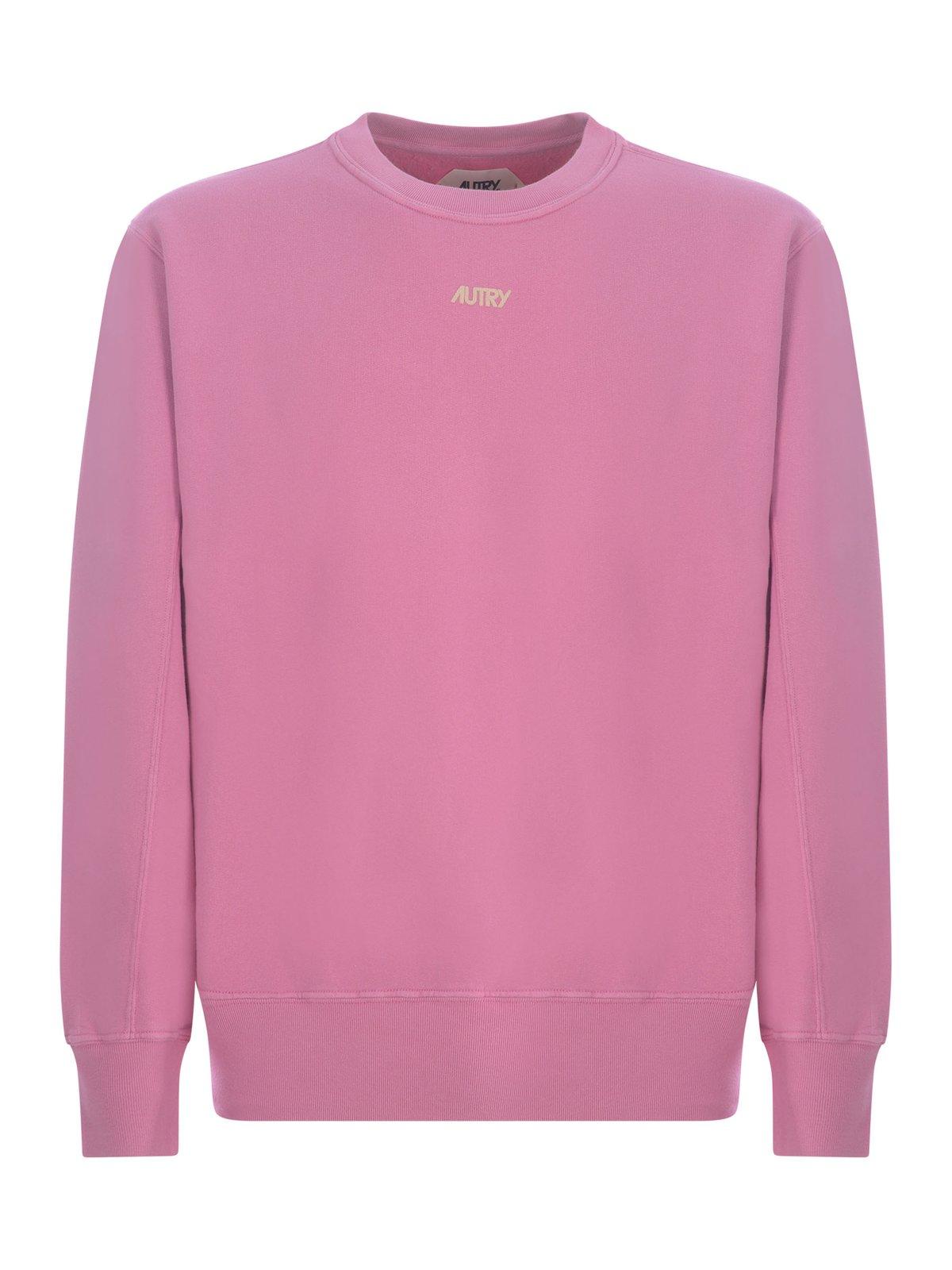 Logo-flocked Crewneck Sweatshirt