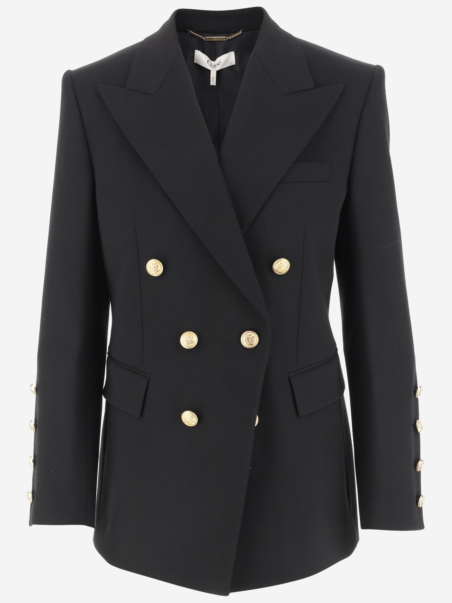 Chloé Stretch Wool Double-breasted Jacket