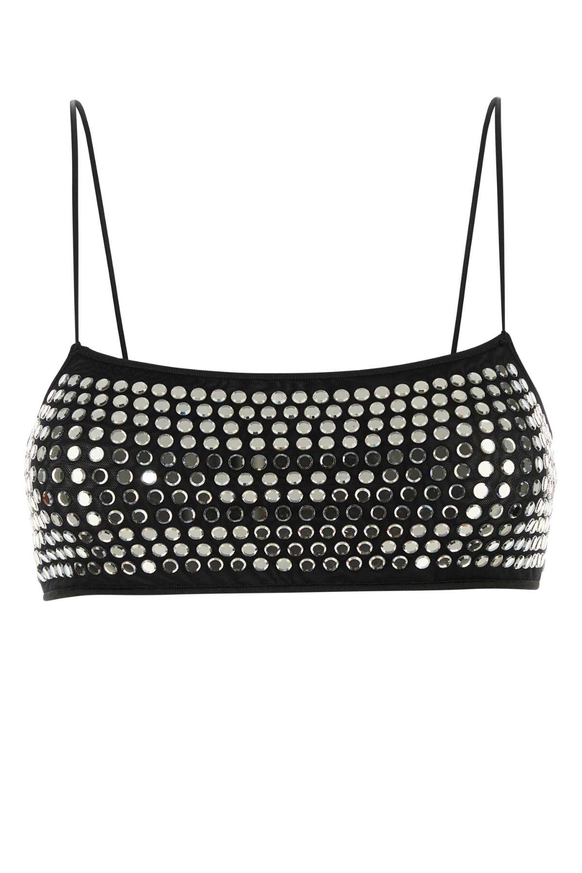 Embellished Stretch Mesh Bra