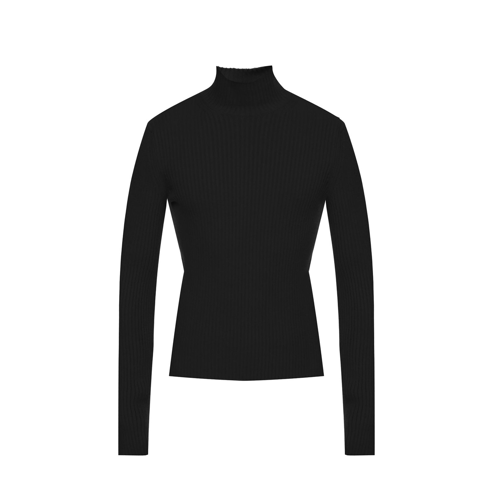 Cashmere Blend Rib Knit Turtleneck