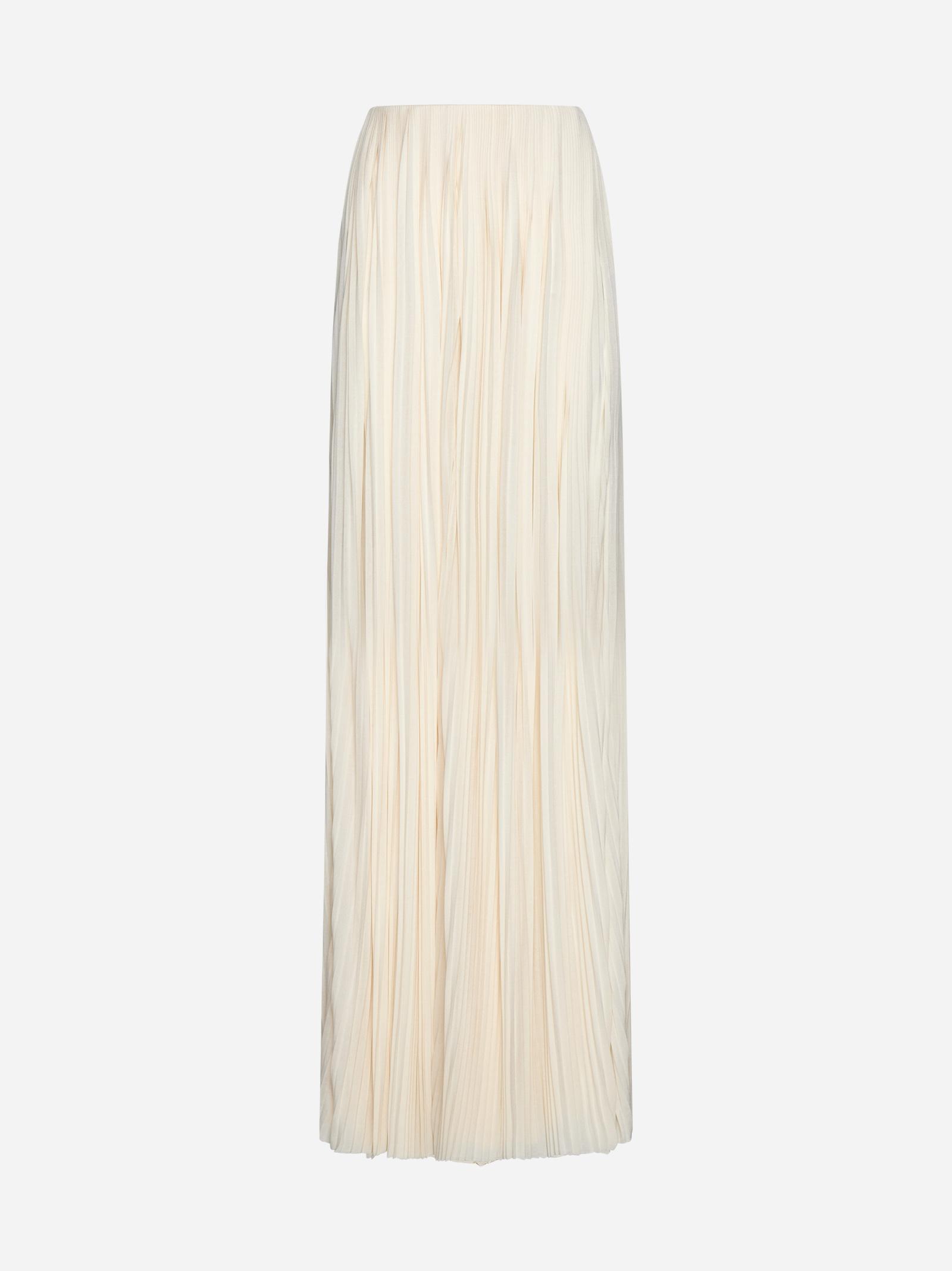 Pleated Viscose Long Skirt