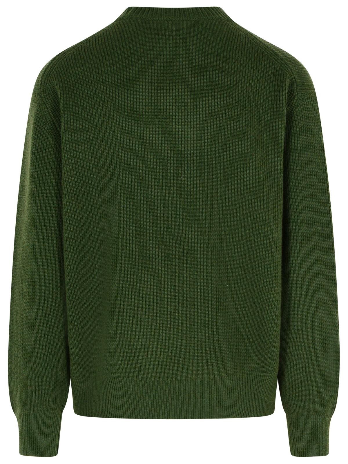 Shop Maison Kitsuné Green Wool Sweater