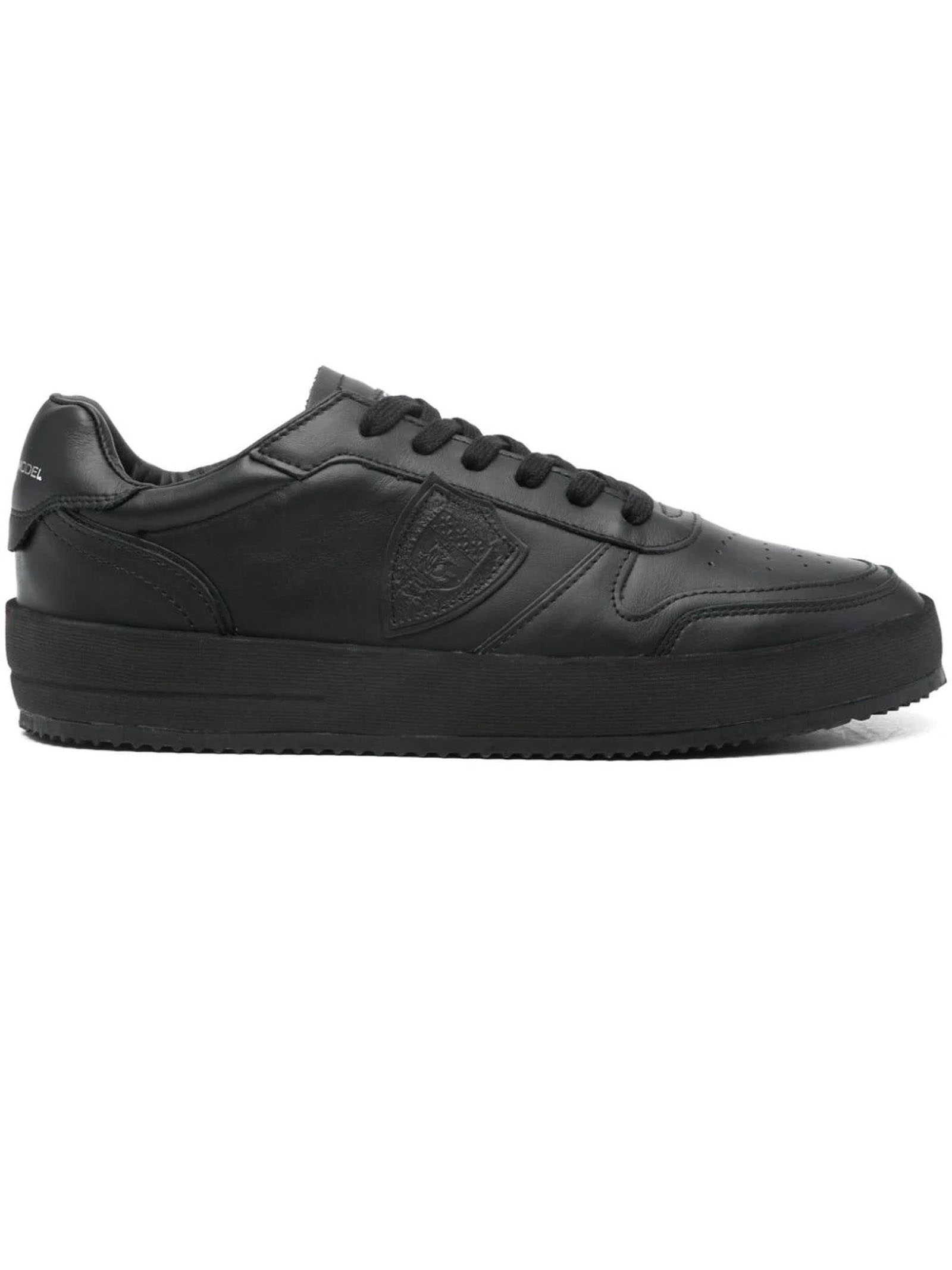 Nice Low-top Sneakers In Leather, Black