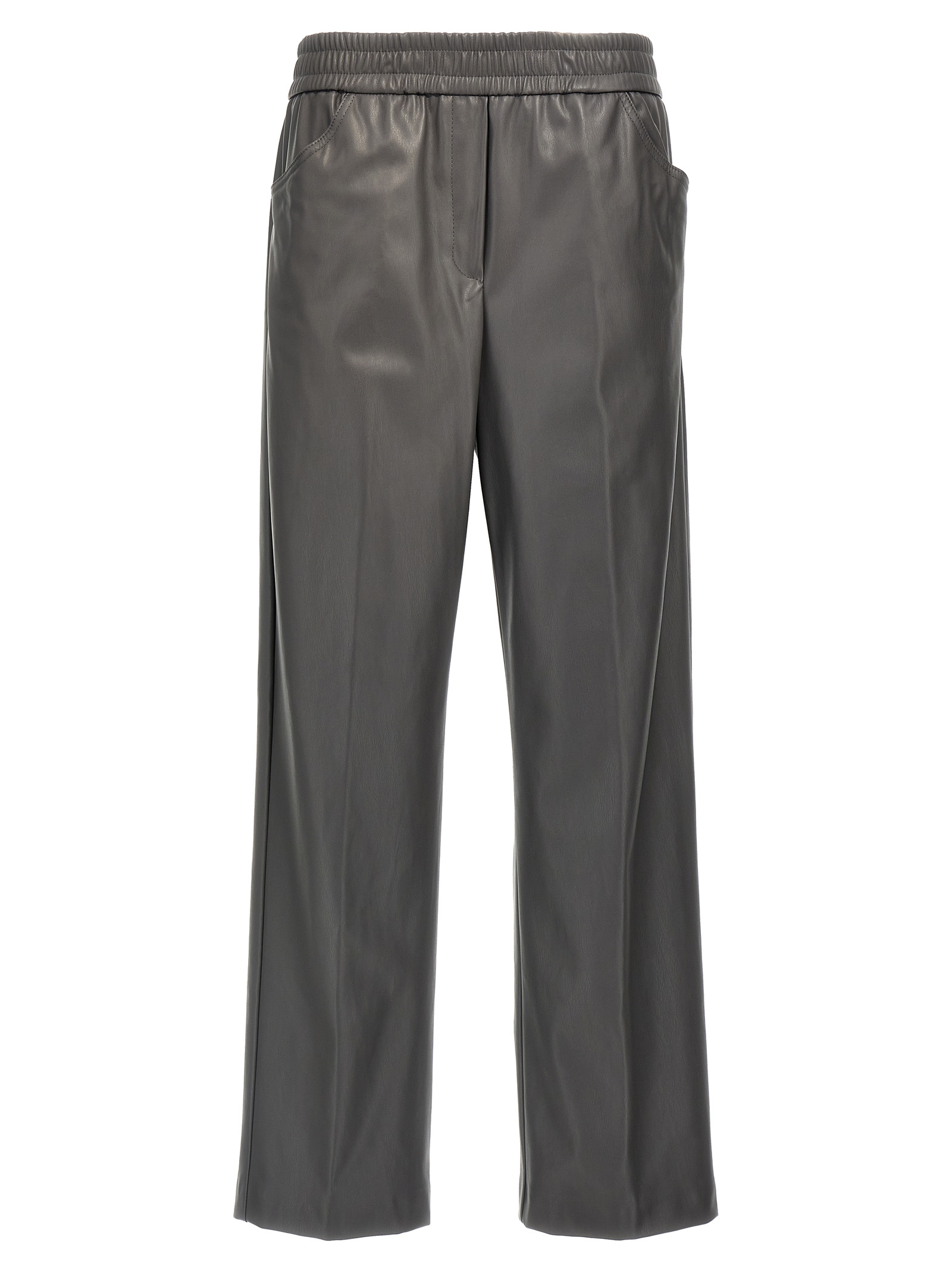 (nude) Faux Leather Trousers