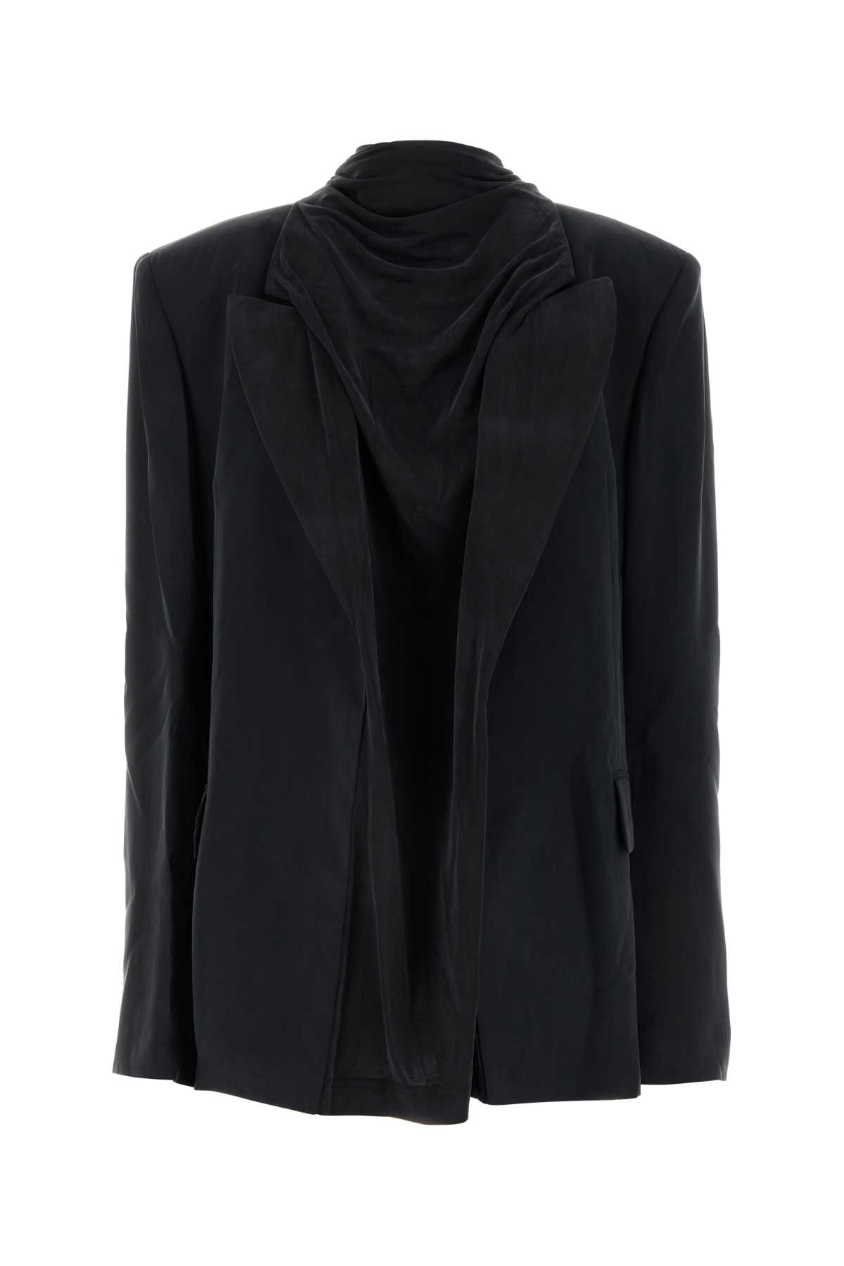 Charcoal Cupro Oversize Blazer