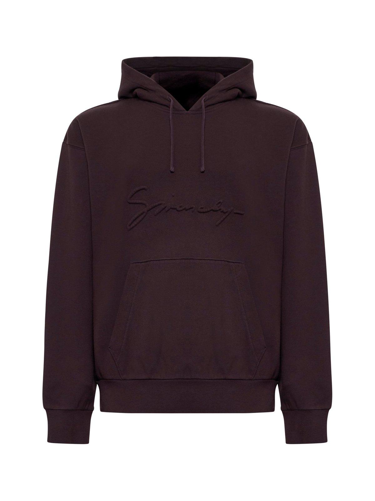 Logo Embossed Drawstring Hoodie