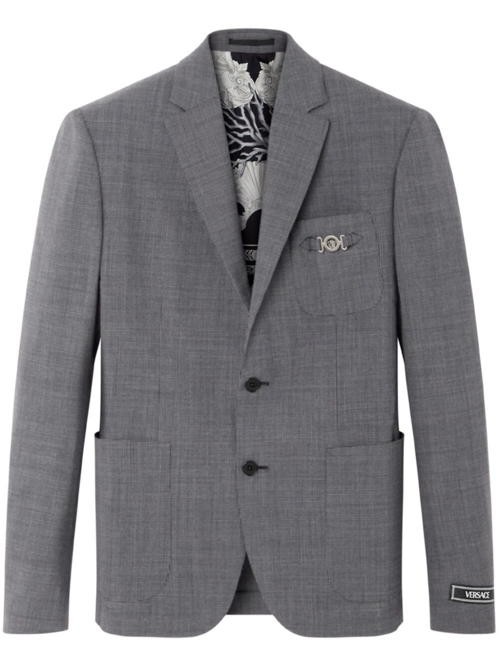 Formal Jacket Micro Pattern Wool Fabric