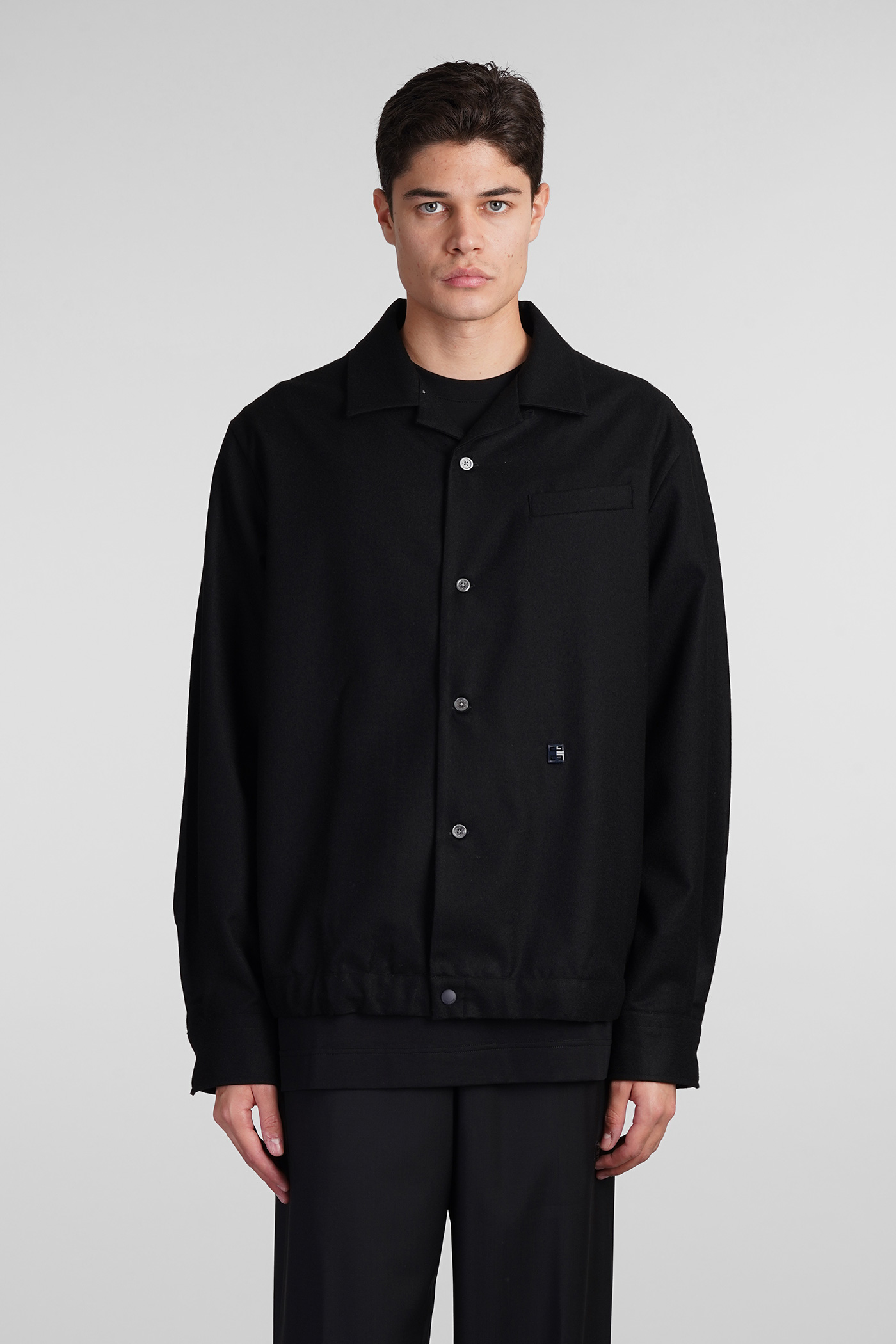 Casual Jacket In Black Wool