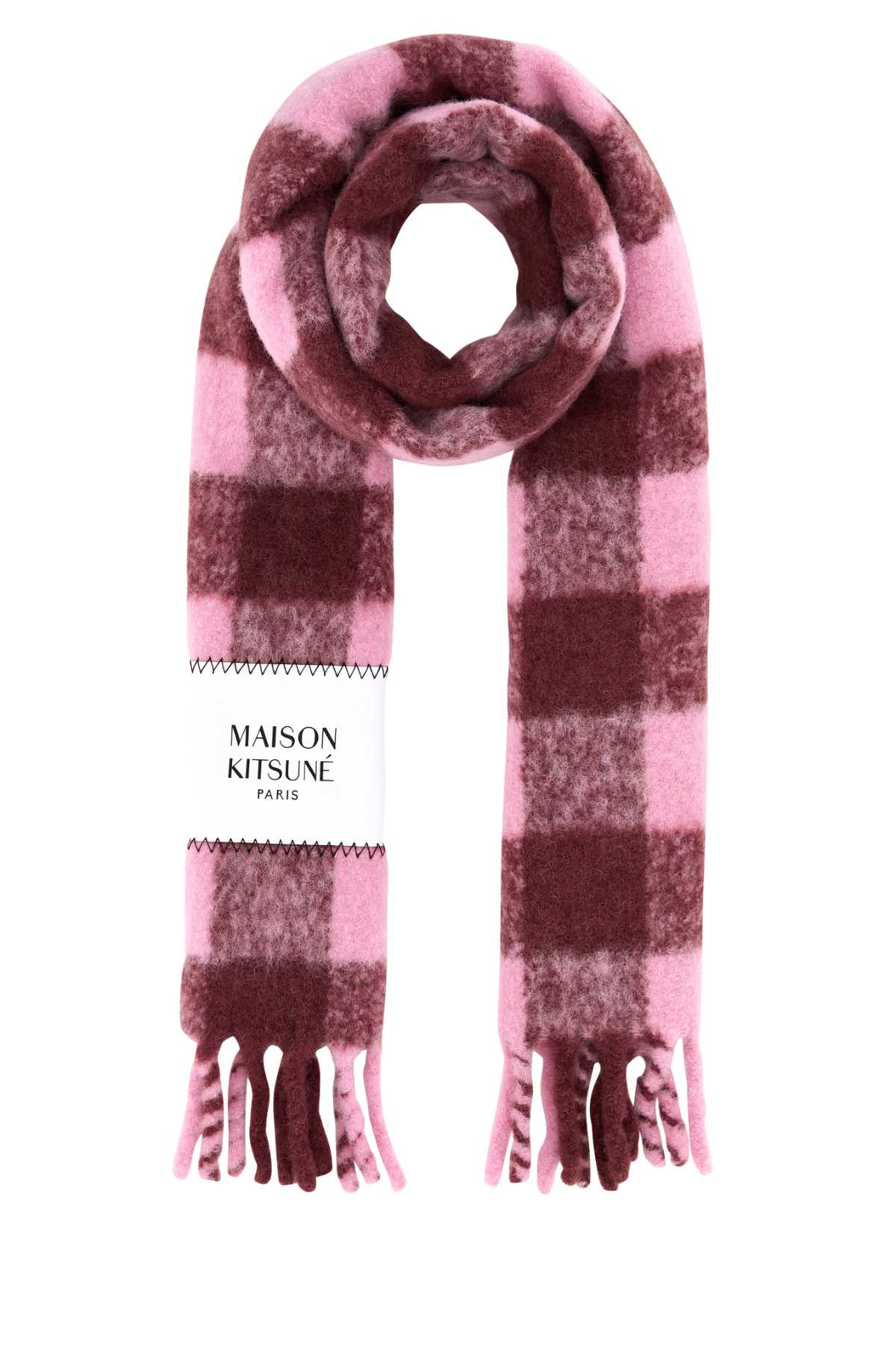 Maison Kitsuné Embroidered Alpaca Blend Scarf