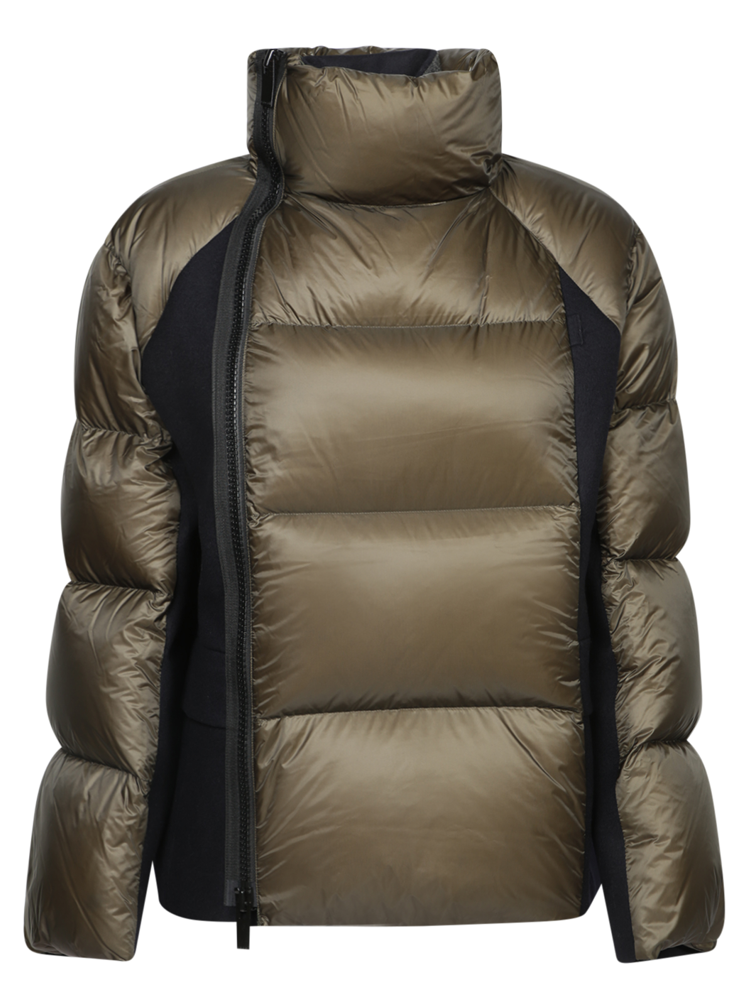 Dark Green And Blue Nylon Down Jacket