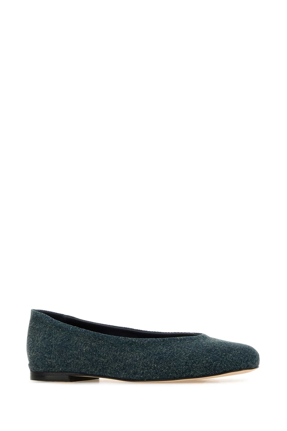 Gimaguas Denim Round Toe Ballerina Shoes In Denimblue
